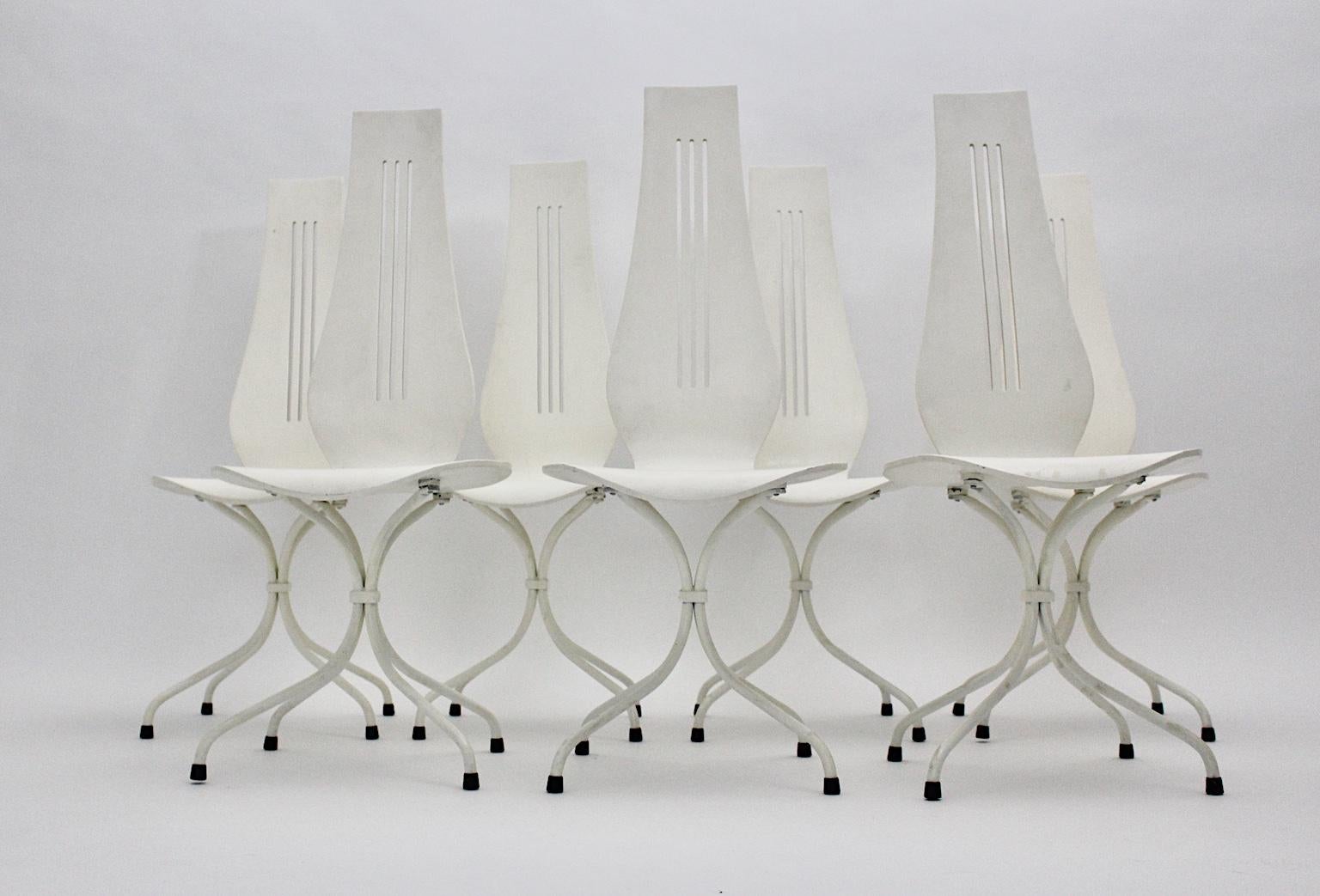 Mid-Century Modern White Vintage Dining Chairs by Theo Häberli, 1960 Switzerland For Sale 7