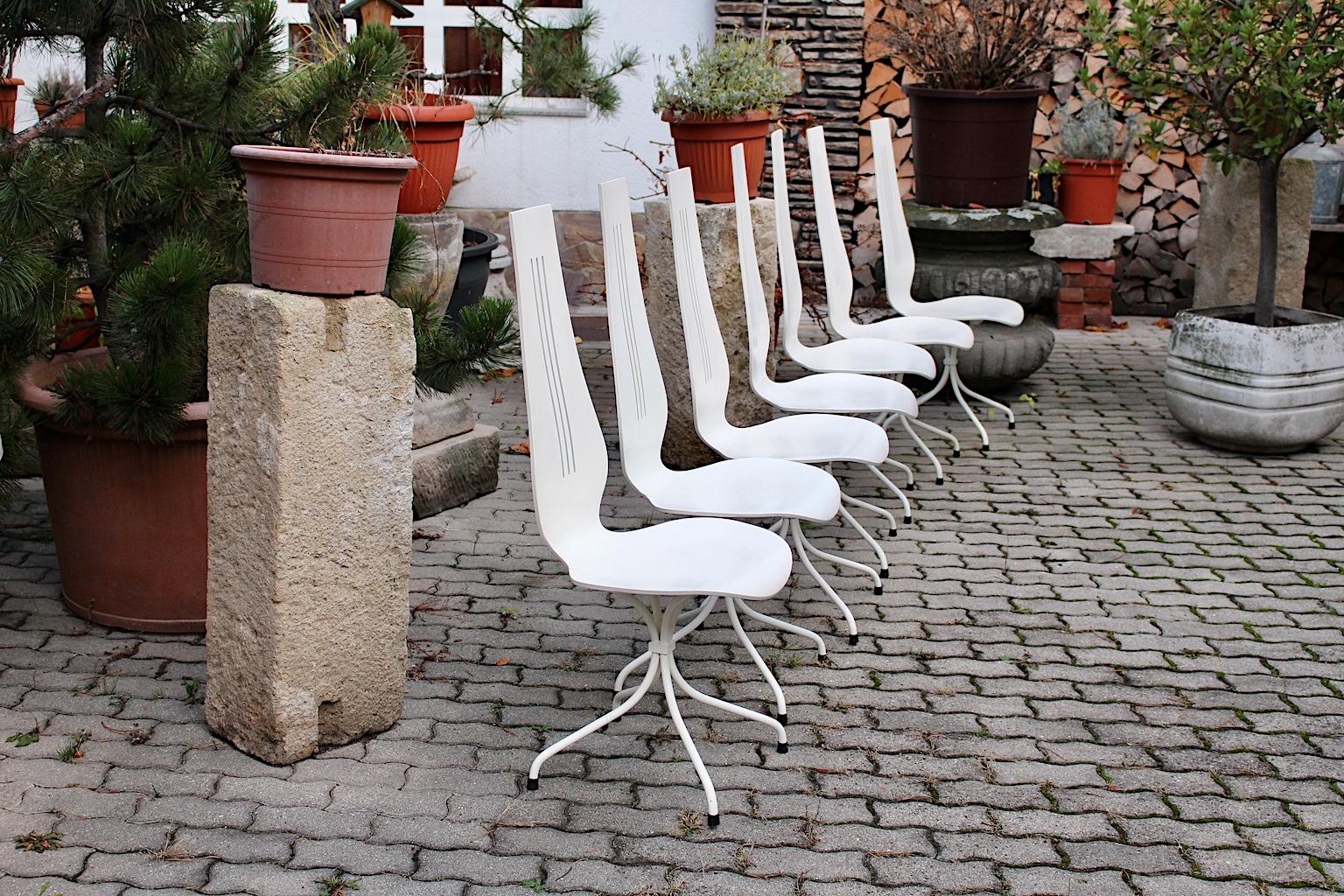 Mid-Century Modern White Vintage Dining Chairs by Theo Häberli, 1960 Switzerland For Sale 10