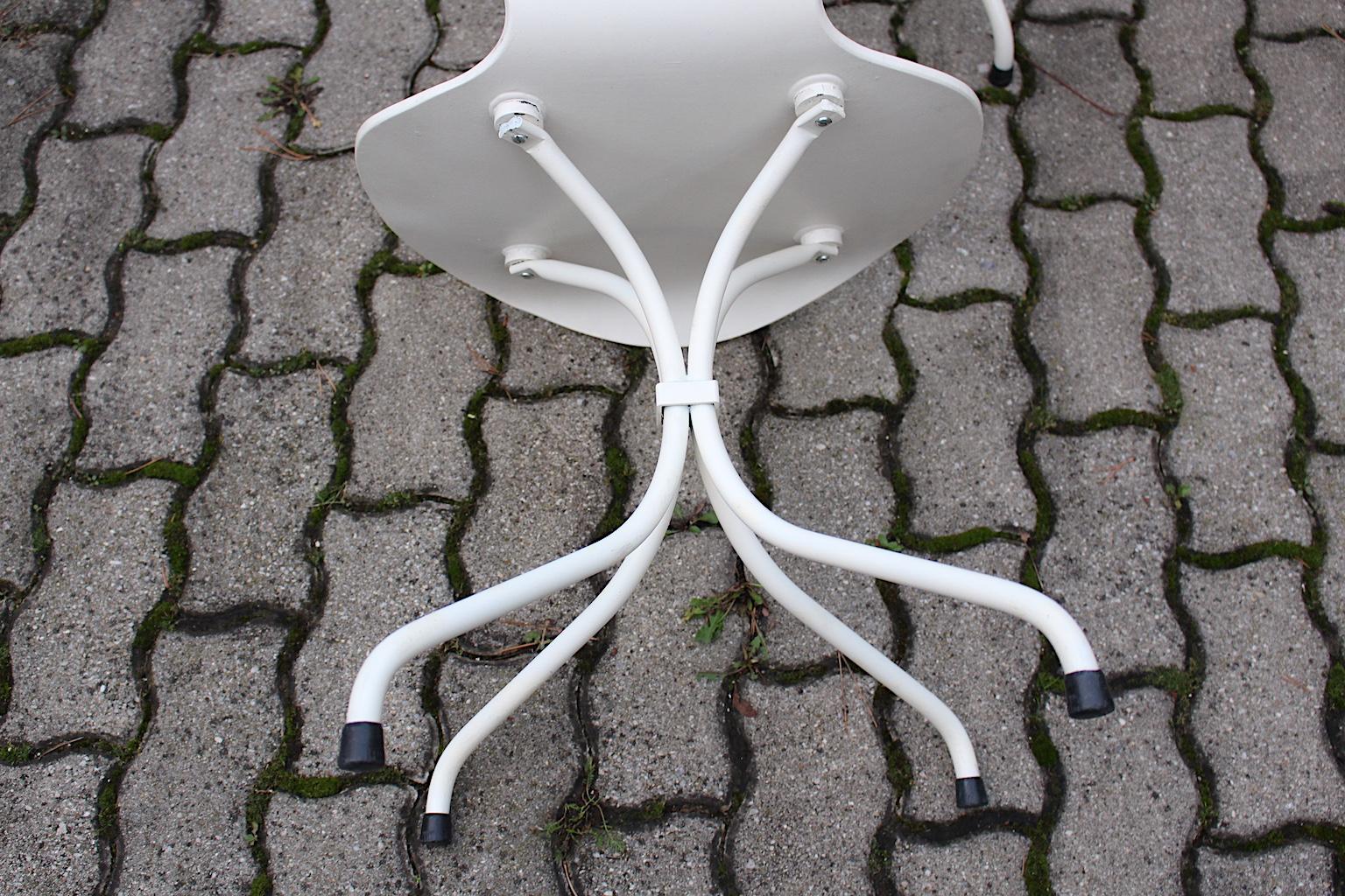 Mid-Century Modern White Vintage Dining Chairs by Theo Häberli, 1960 Switzerland For Sale 13