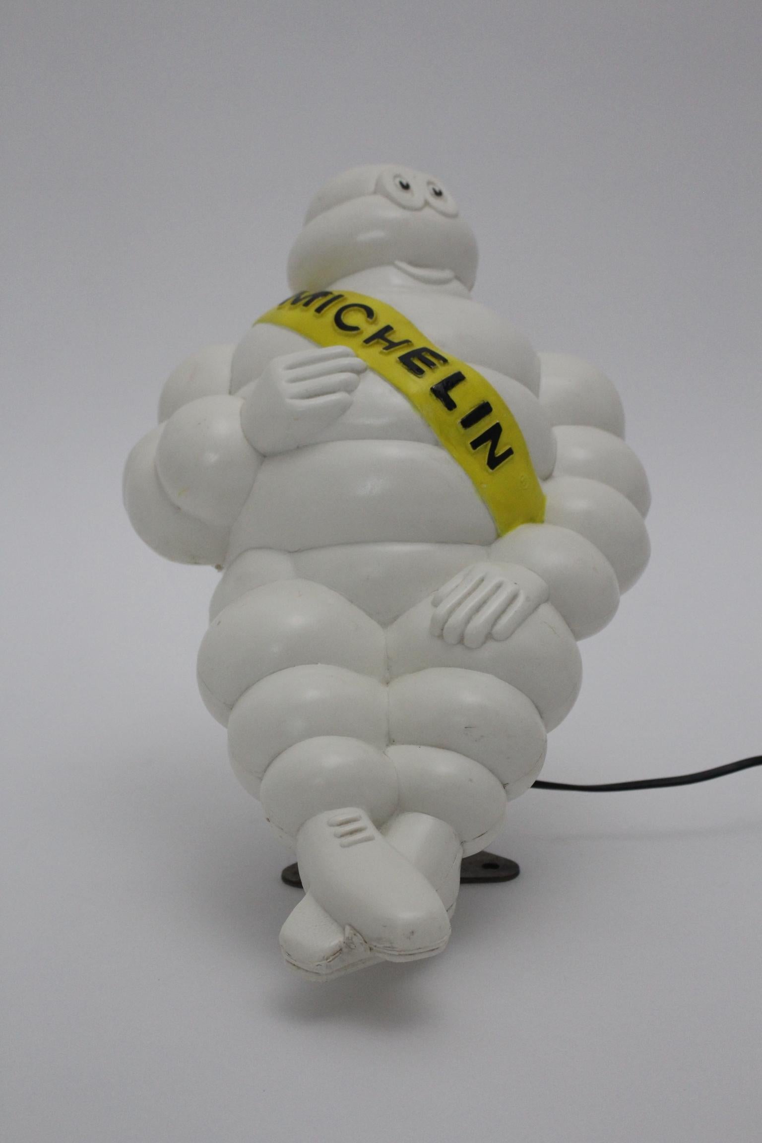 French Space Age White Vintage Plastic Bibendum Michelin Advertising Sign 1960s France For Sale