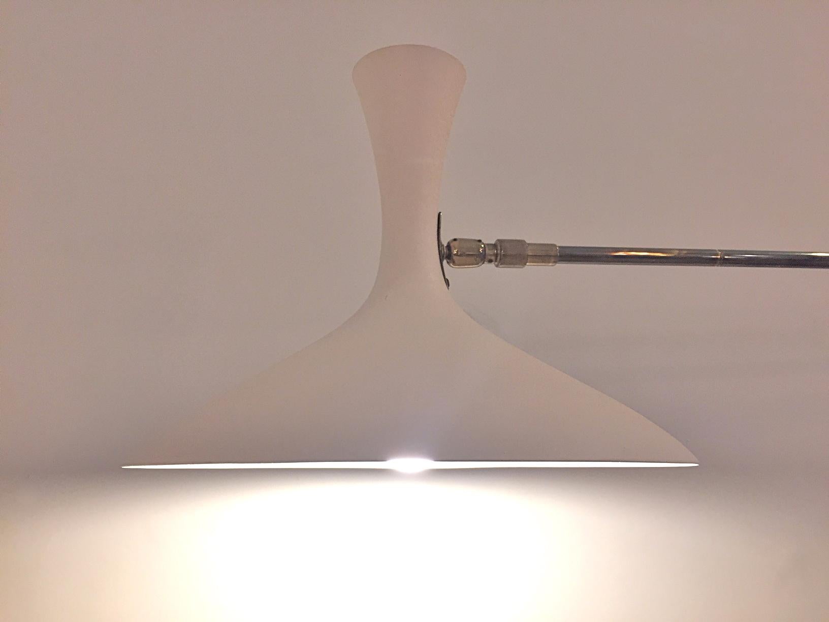 Belgian Mid-Century Modern White Wall Lamp Attributed to Louis Kalff, 1950s