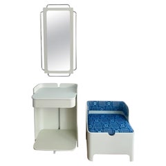 Vintage Mid-Century Modern White Wooden Wardrobe Set by Carlo de Carli for Fiarm, 1970s