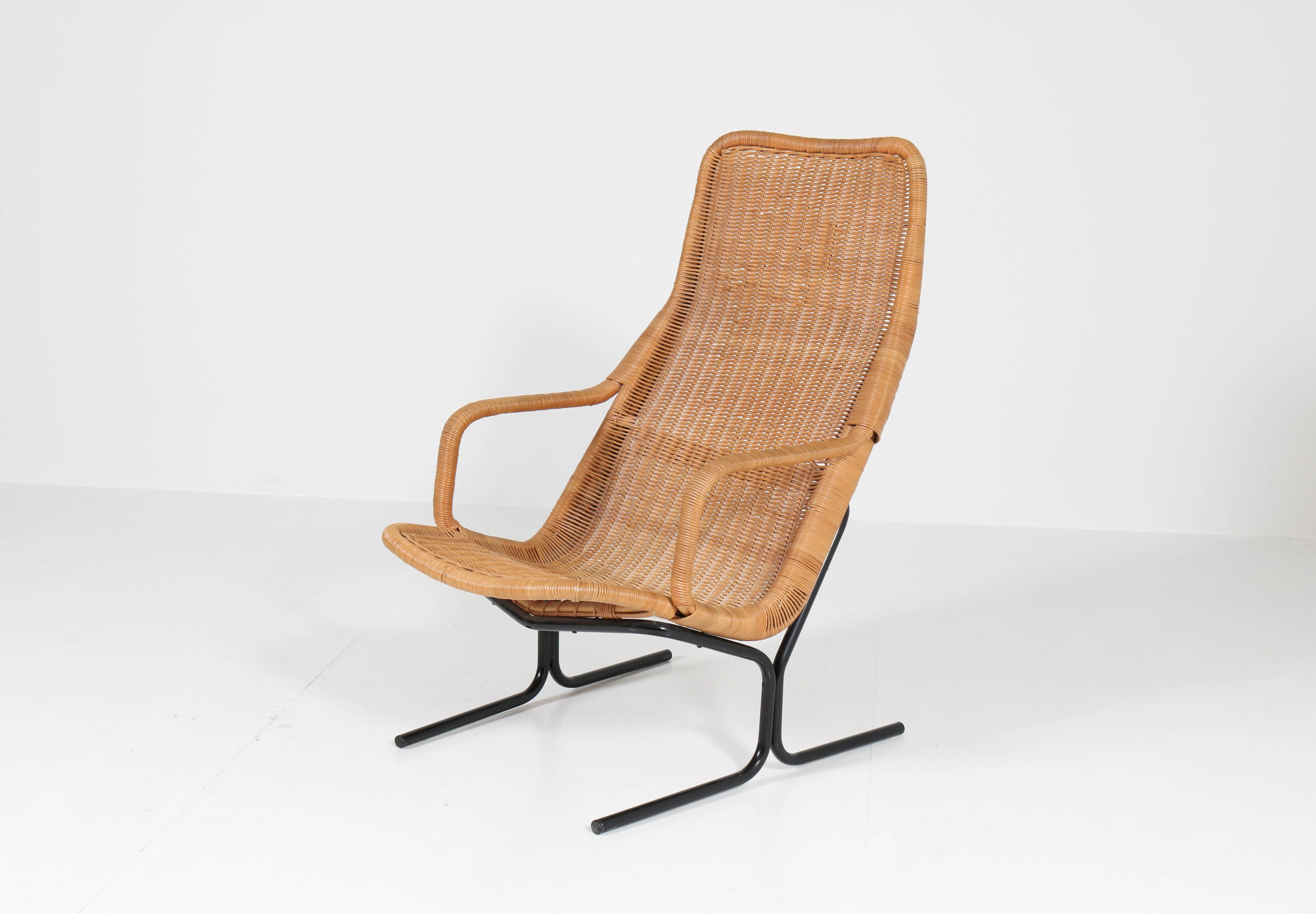 Mid-Century Modern Wicker 514 Lounge Chair by Dirk van Sliedrecht for Rohé, 1961 1