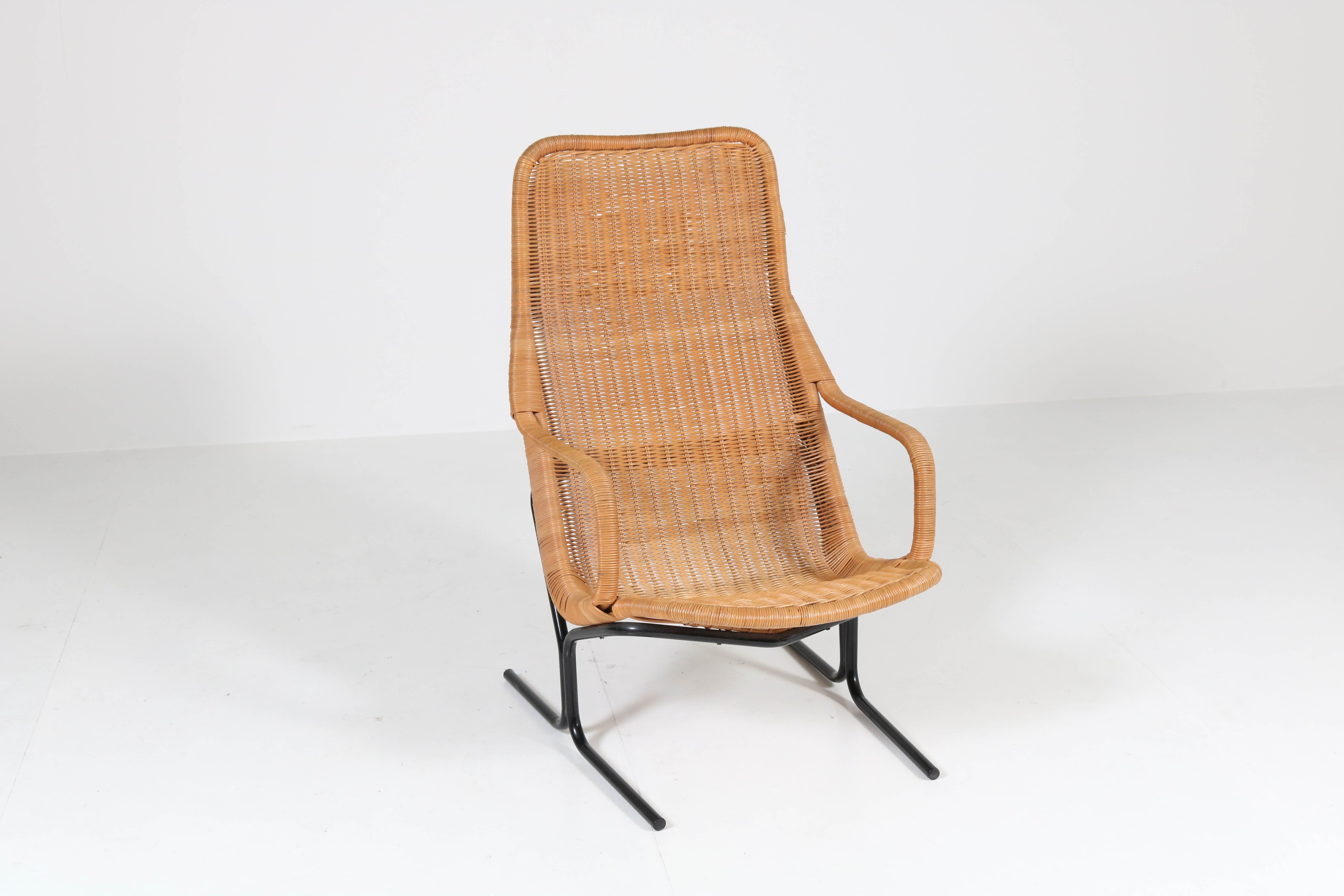 Mid-Century Modern Wicker 514 Lounge Chair by Dirk van Sliedrecht for Rohé, 1961 2