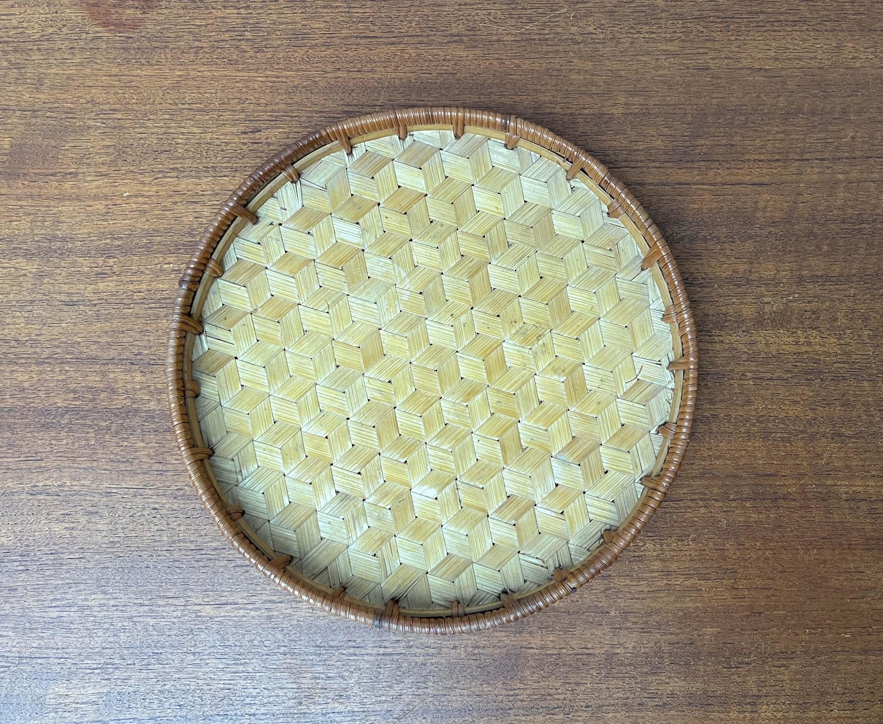Mid-Century moderno Ciotola di vimini moderna di metà secolo, anni '60 in vendita