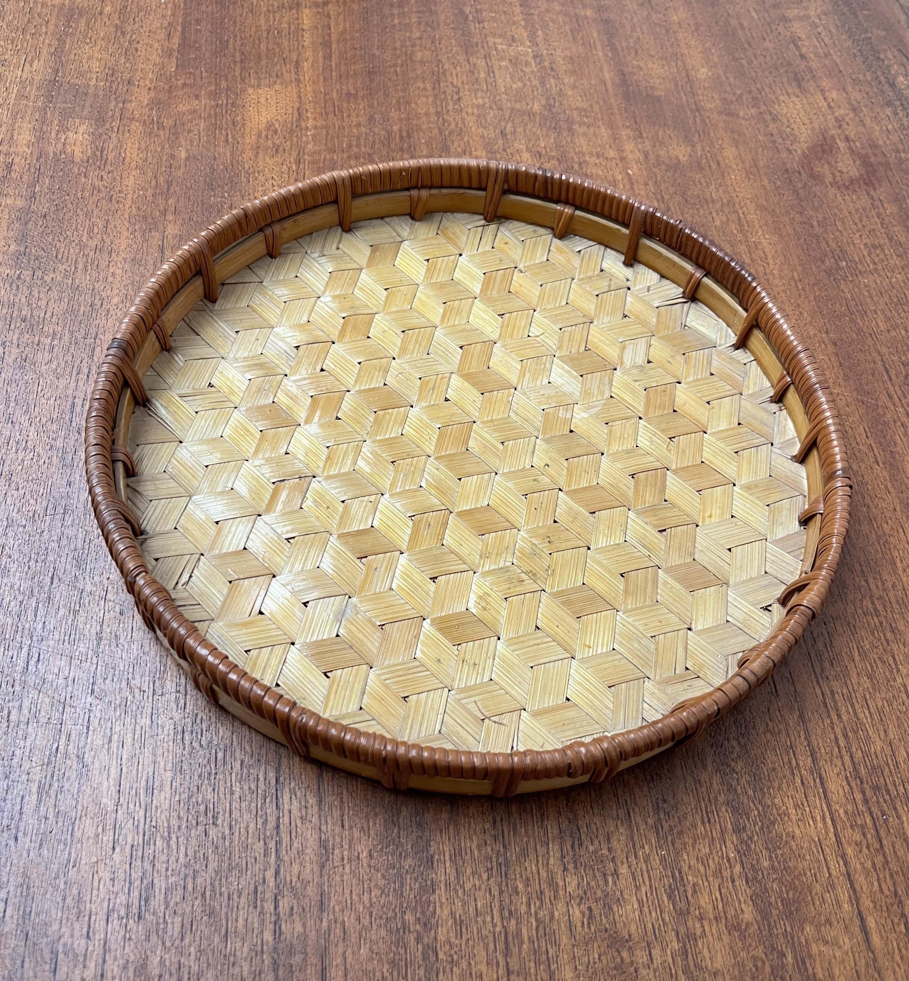 Ciotola di vimini moderna di metà secolo, anni '60 In condizioni buone in vendita a Hamburg, DE