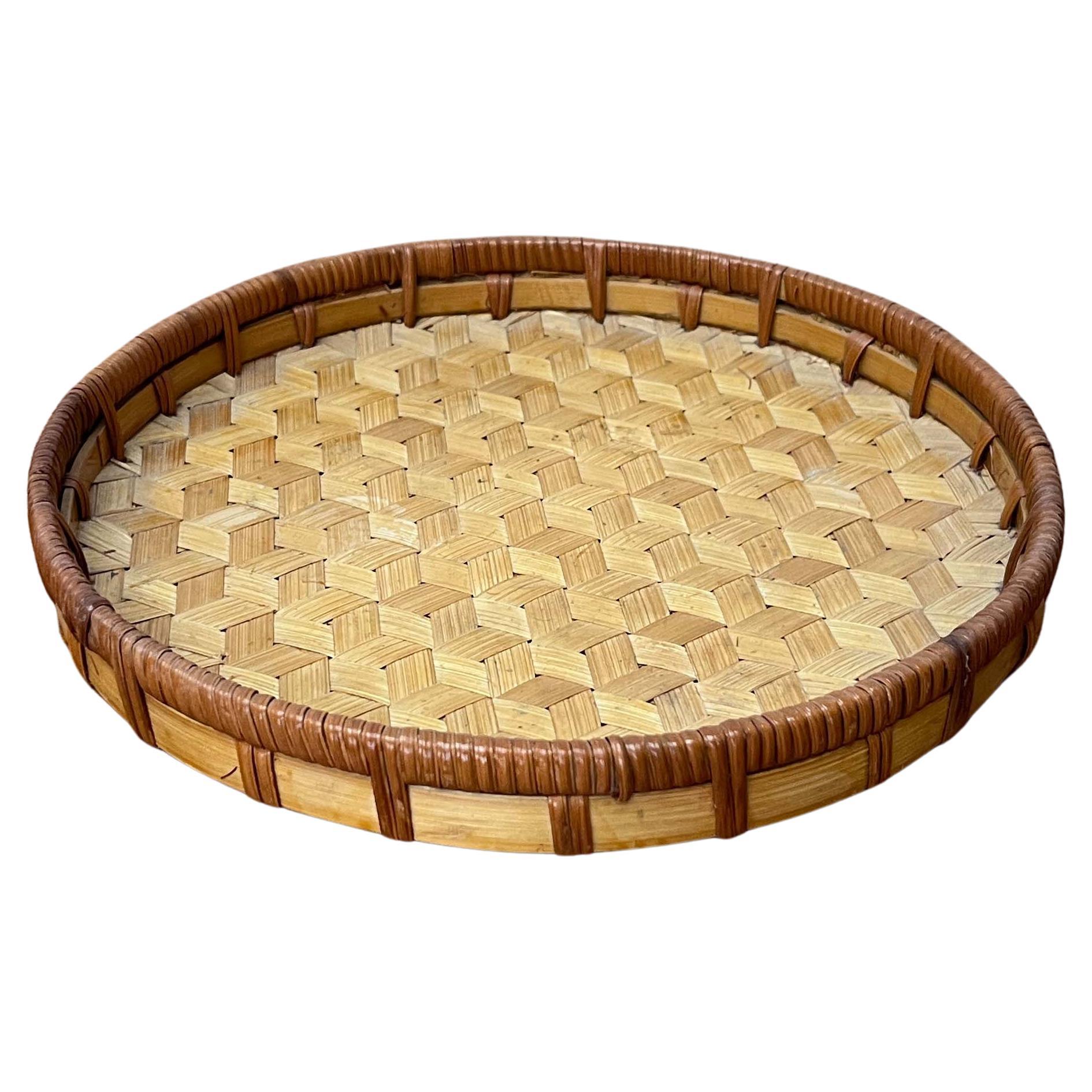 Mid-Century Modern Wicker Bowl, 1960s