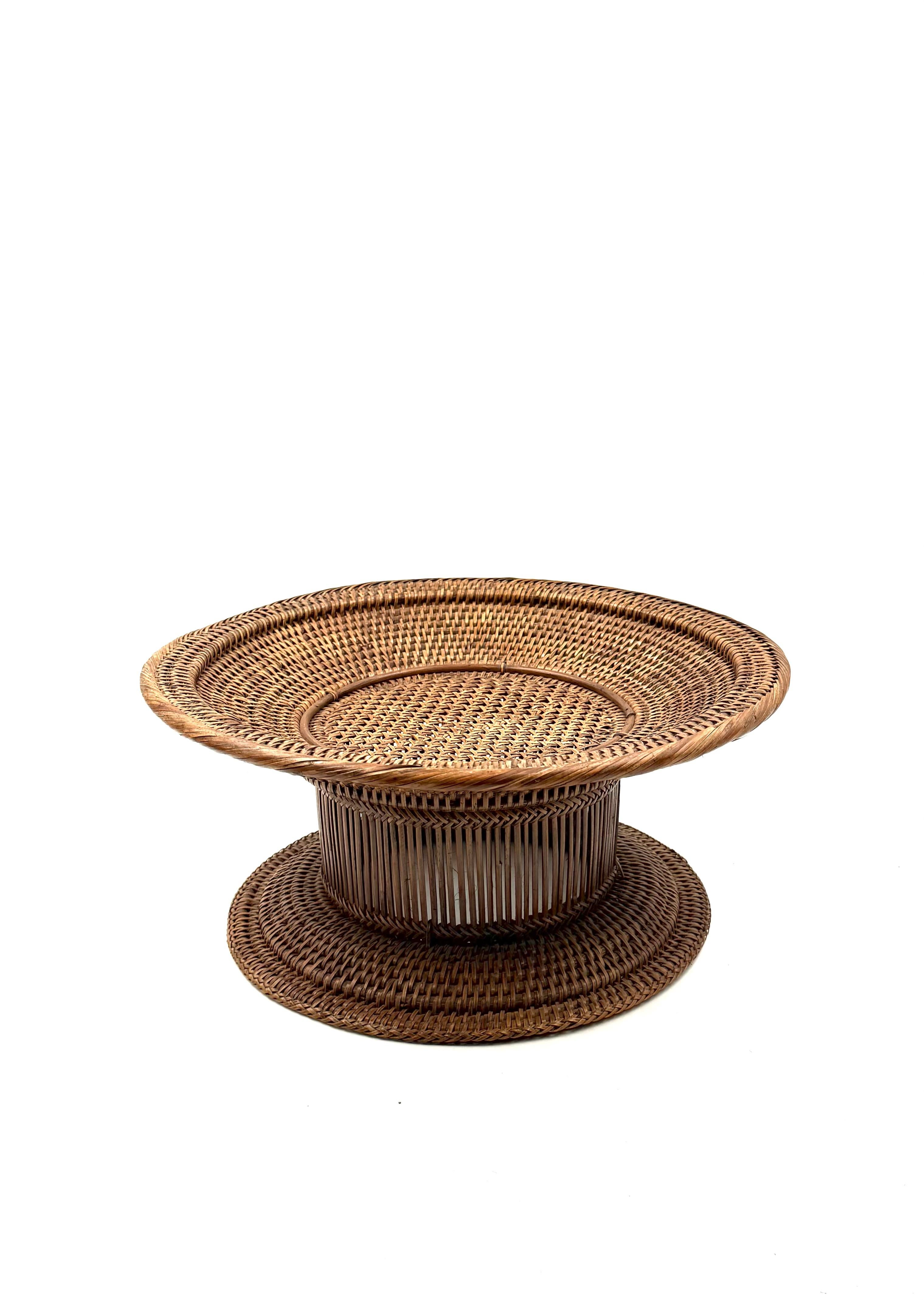 Mid-20th Century Mid-century modern wicker centerpiece / bowl, Italy 1960 in vendita