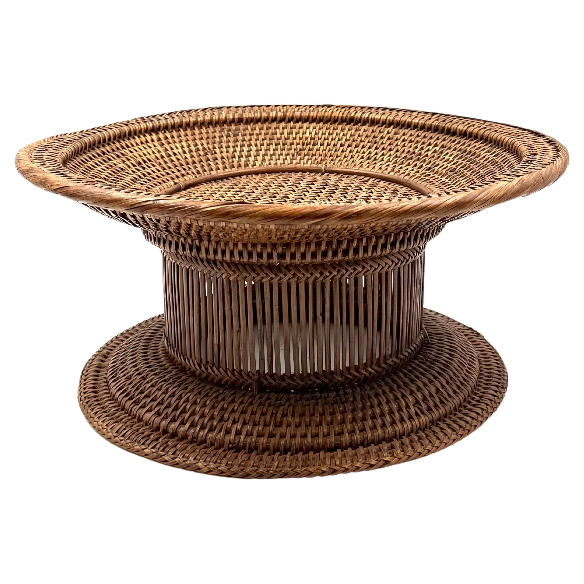 Mid-century modern wicker centerpiece / bowl, Italy 1960