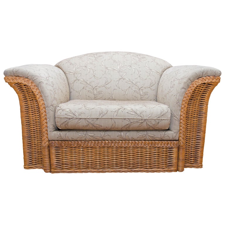 MidCentury Modern Wicker Chair For Sale at 1stDibs