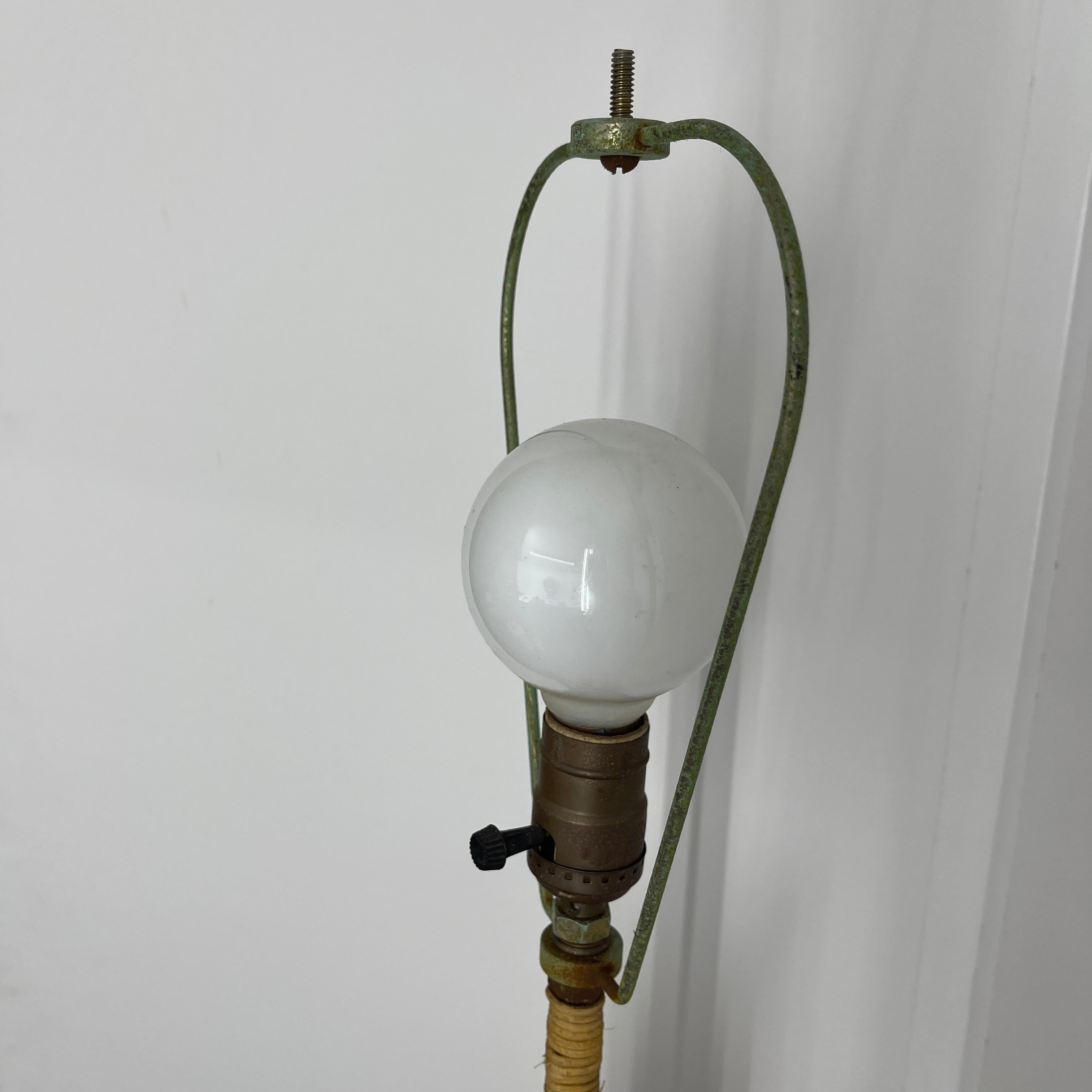 Mid-Century Modern Wicker Floor Lamp with Wicker Shade 11