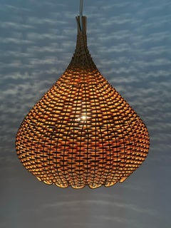 Mid-Century Modern Wicker Pendant Lamp, 1960s.