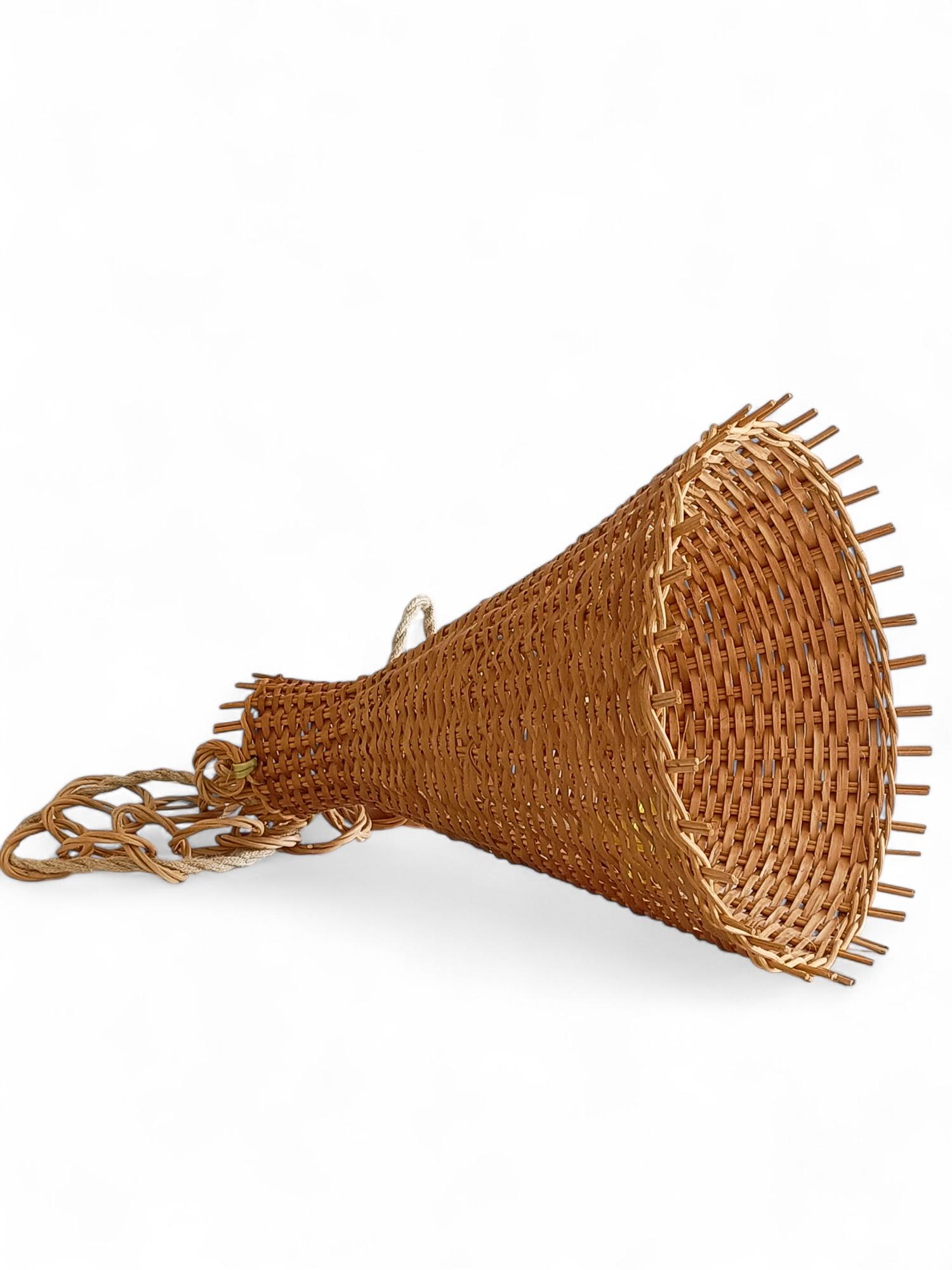 Mid-Century Modern Wicker Pendant Lamp, Spain, 1950s For Sale 3