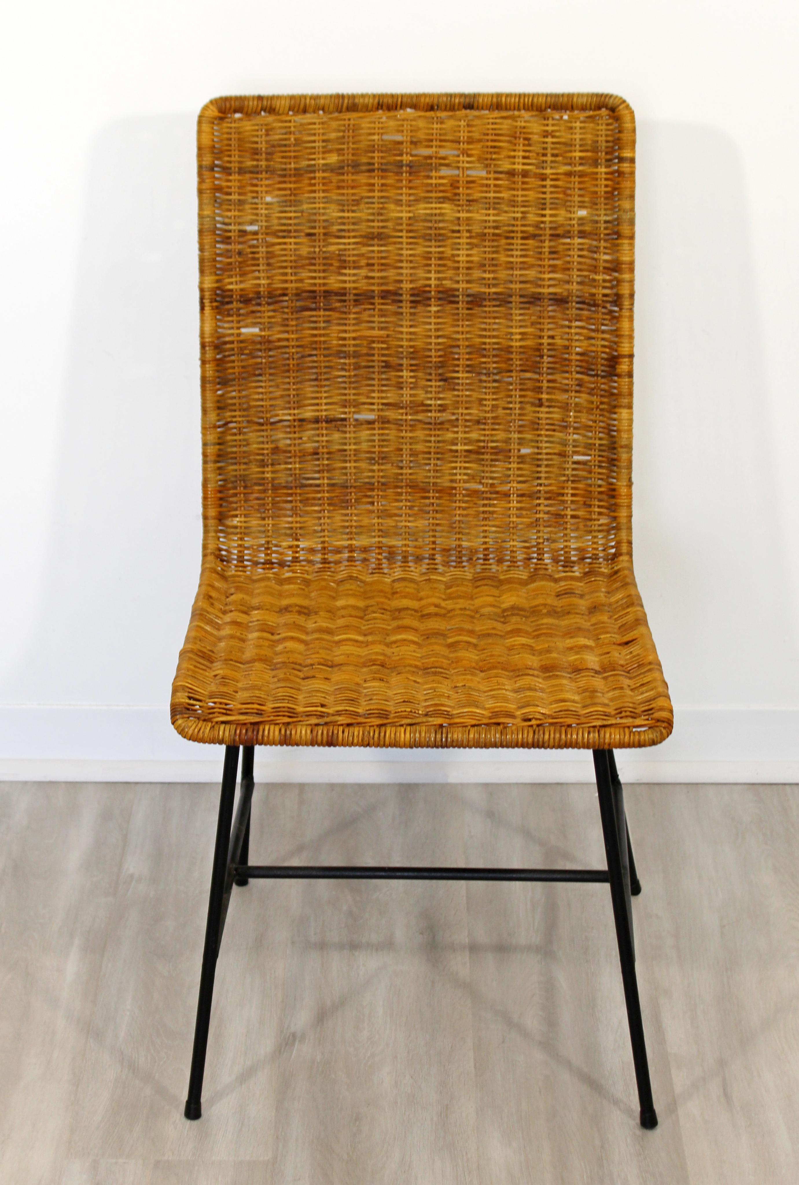 mid century modern wicker chair