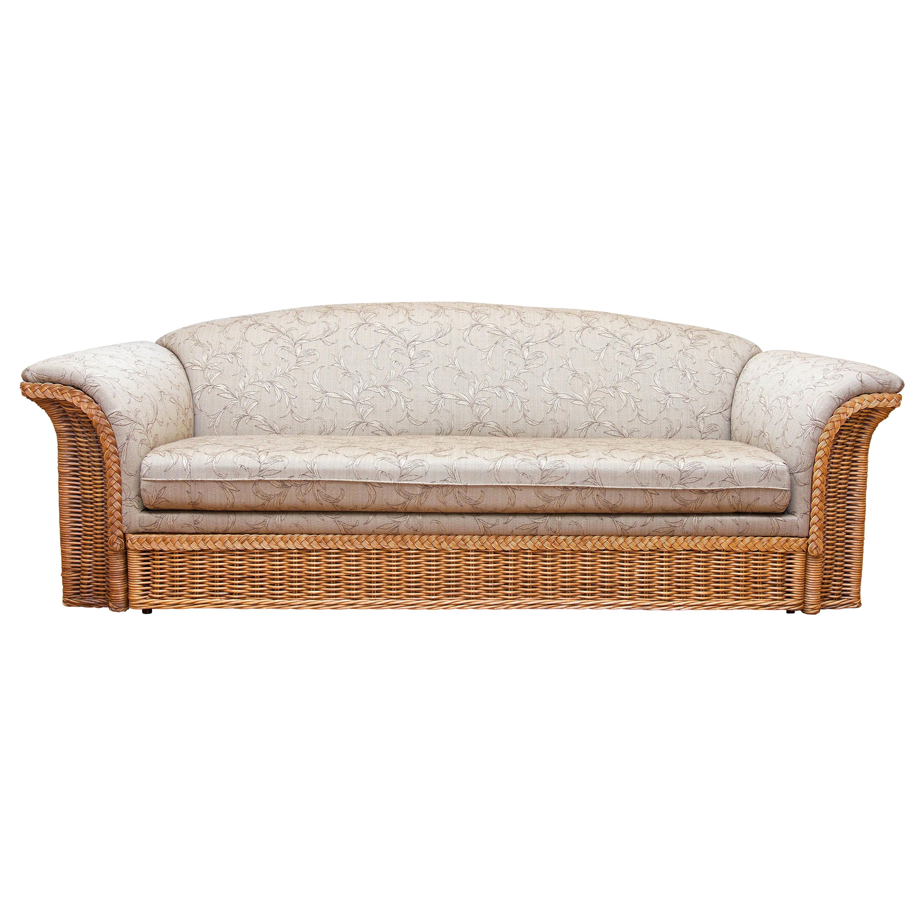 Mid-Century Modern Wicker Sofa