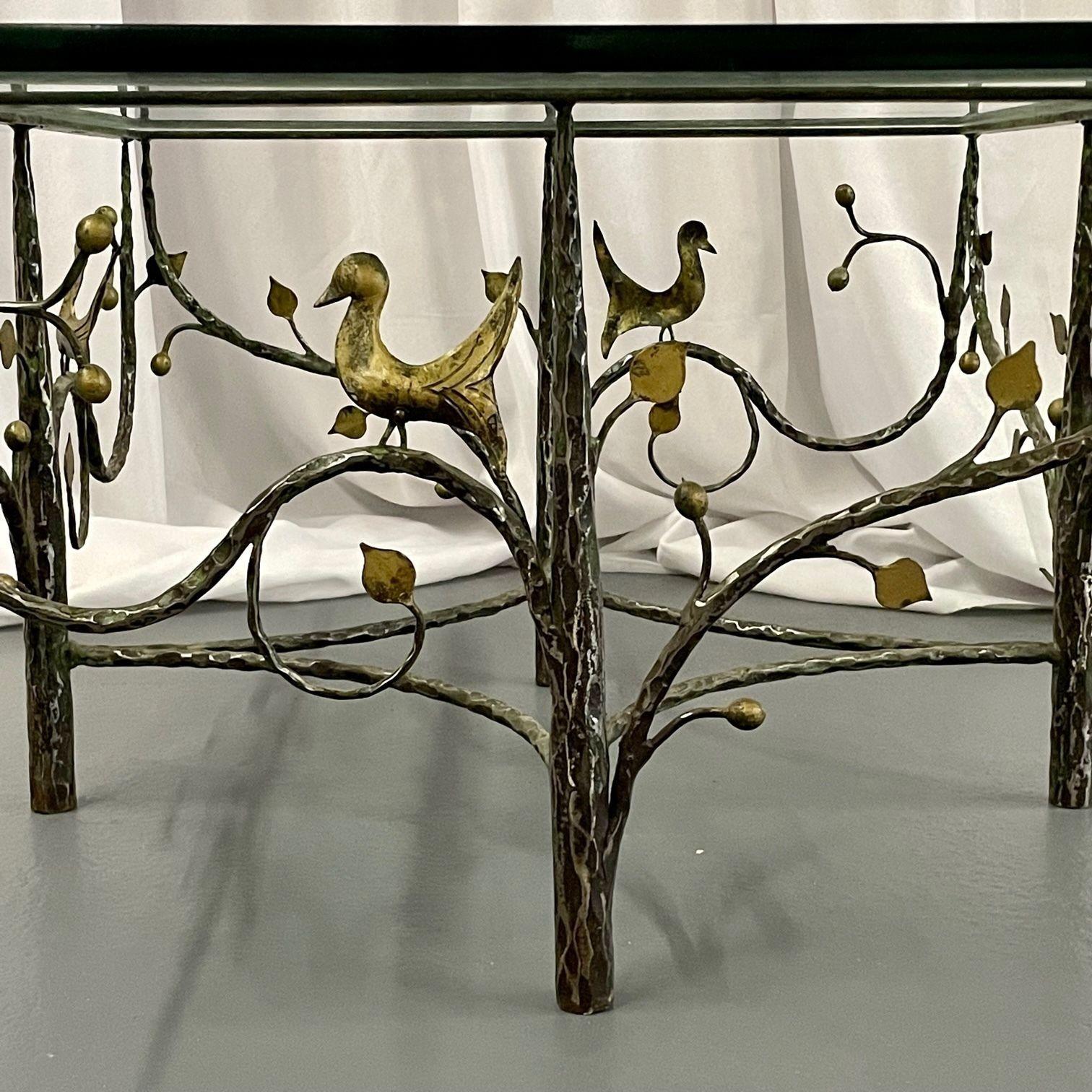 Mid-Century Modern William Switzer Square Coffee Table, Bronze, Glass 1