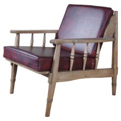 Mid-Century Modern Williams Furniture Corp Walnut Library Club Lounge Armchair