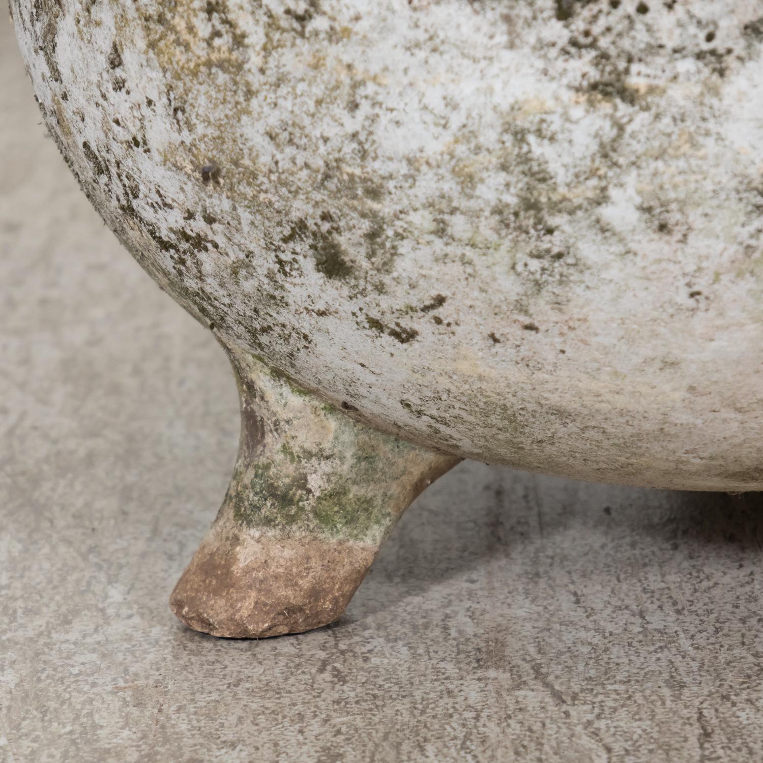Cement Mid-Century Modern Willy Guhl Cauldron Shaped Marmite Planter For Sale