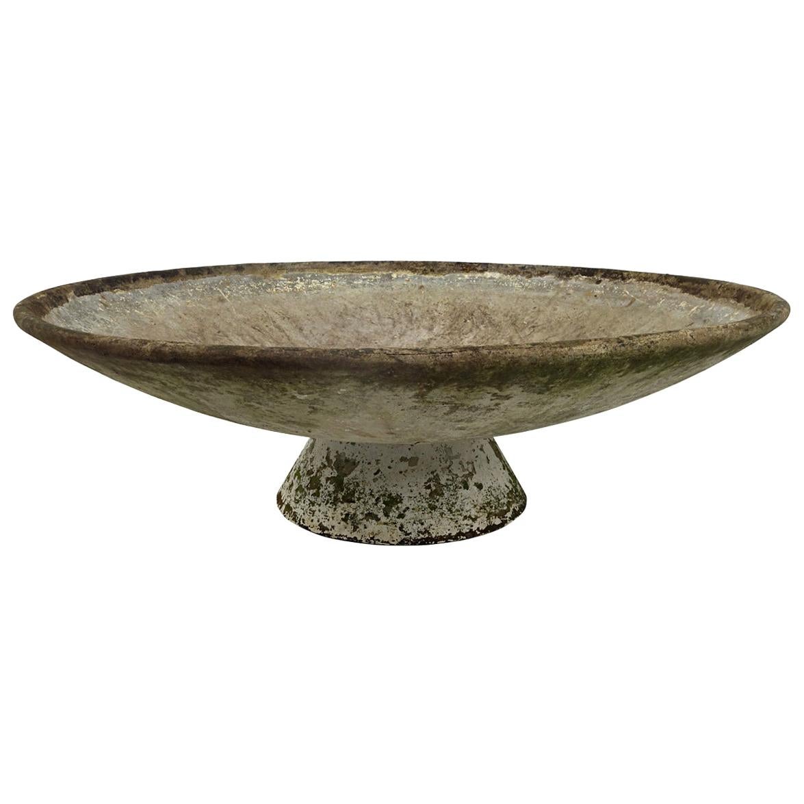 Mid-Century Modern Willy Guhl Extra Large Round Concrete Planter with Stand