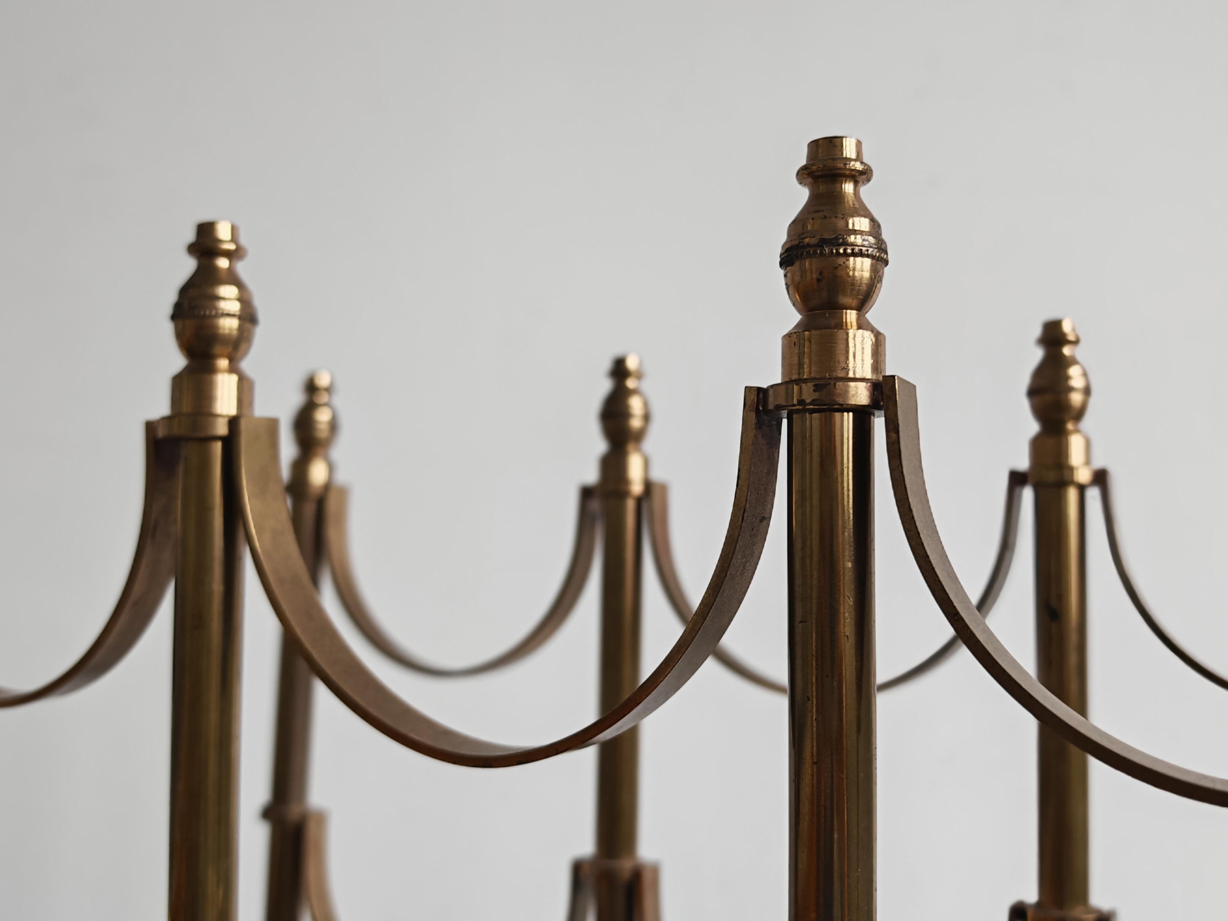 Portabottiglie da vino moderno di metà secolo in ottone e mogano, Francia anni '60 in vendita 3