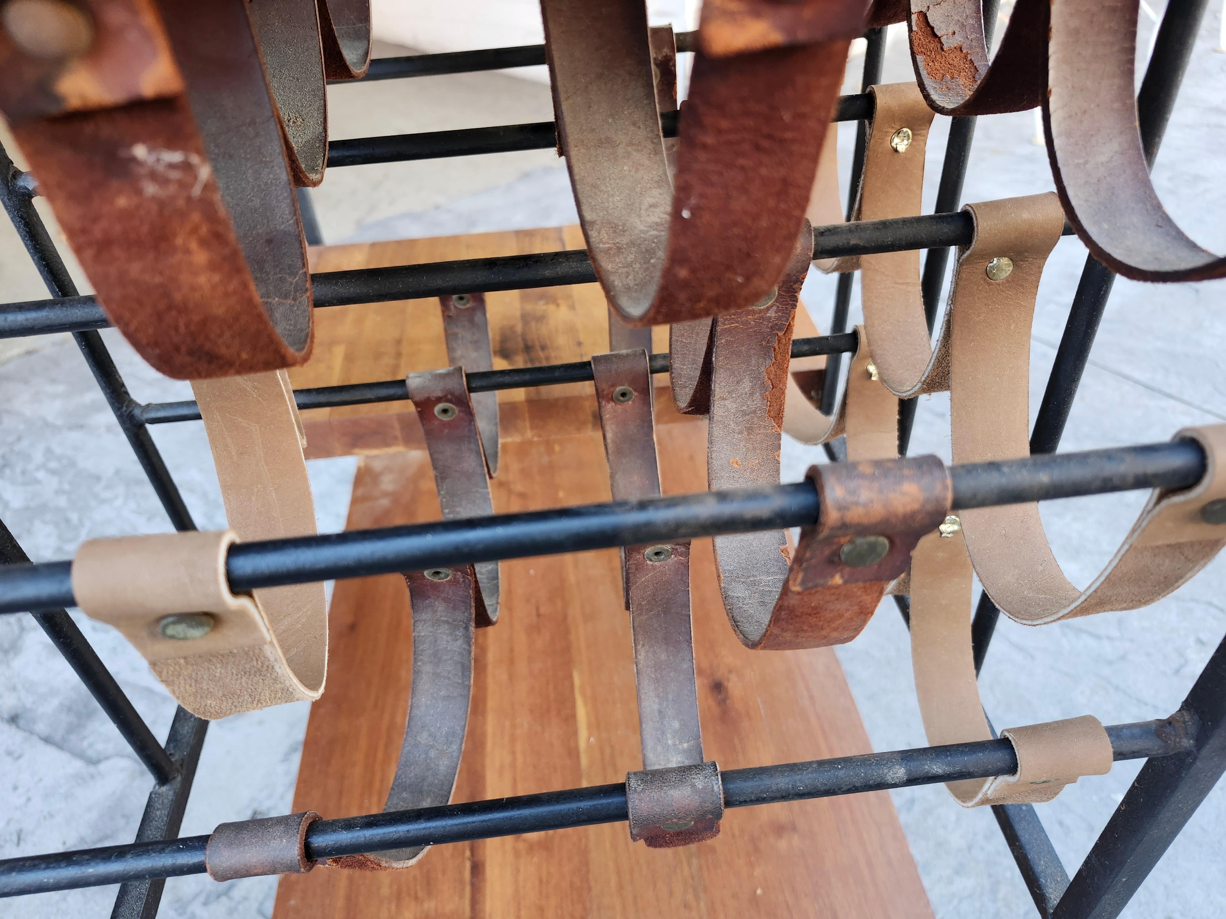 Mid-Century Modern Wine Rack Bar Cart with Butcher Block & Iron Arthur Umanoff For Sale 5