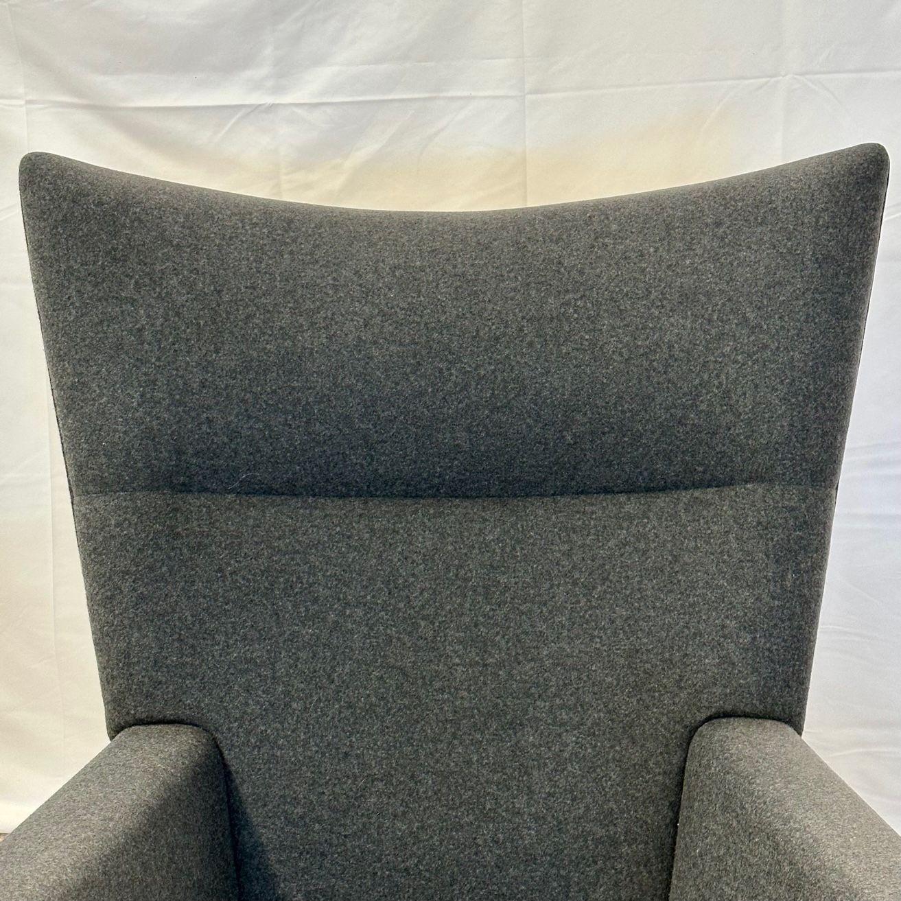 Fauteuil à oreilles/chaise longue moderne du milieu du siècle dernier de Hans Wegner pour Carl Hansen, étiqueté en vente 3