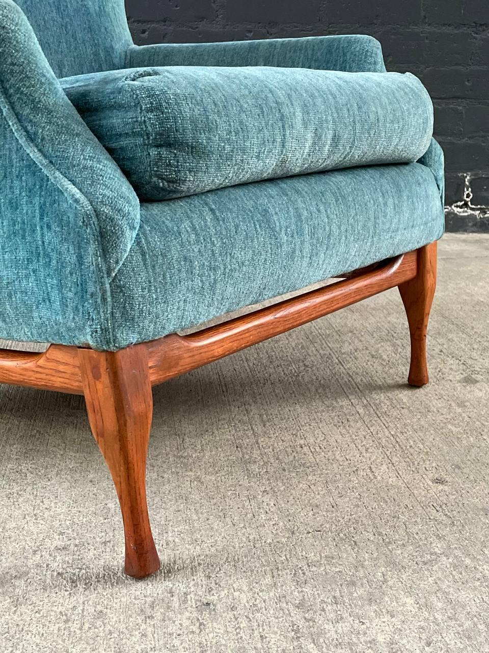 Mid-Century Modern Wing Lounge Chair with Walnut Base 2