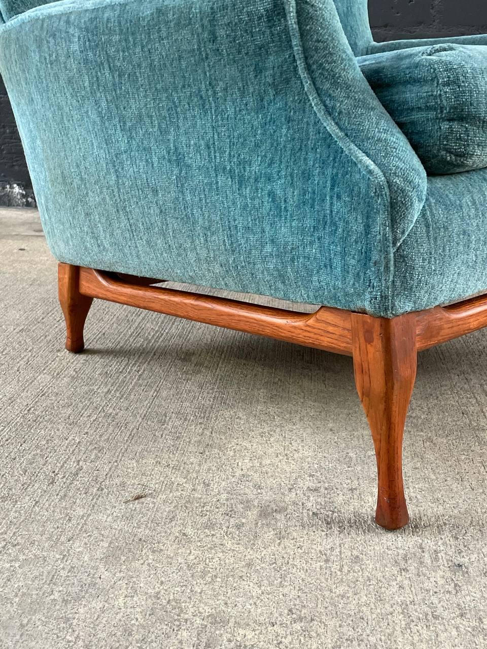 Mid-Century Modern Wing Lounge Chair with Walnut Base 3
