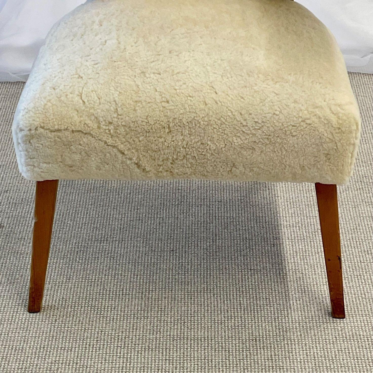20th Century Mid-Century Modern Wing / Slipper Chair, Otto Schultz Style, Sheepskin