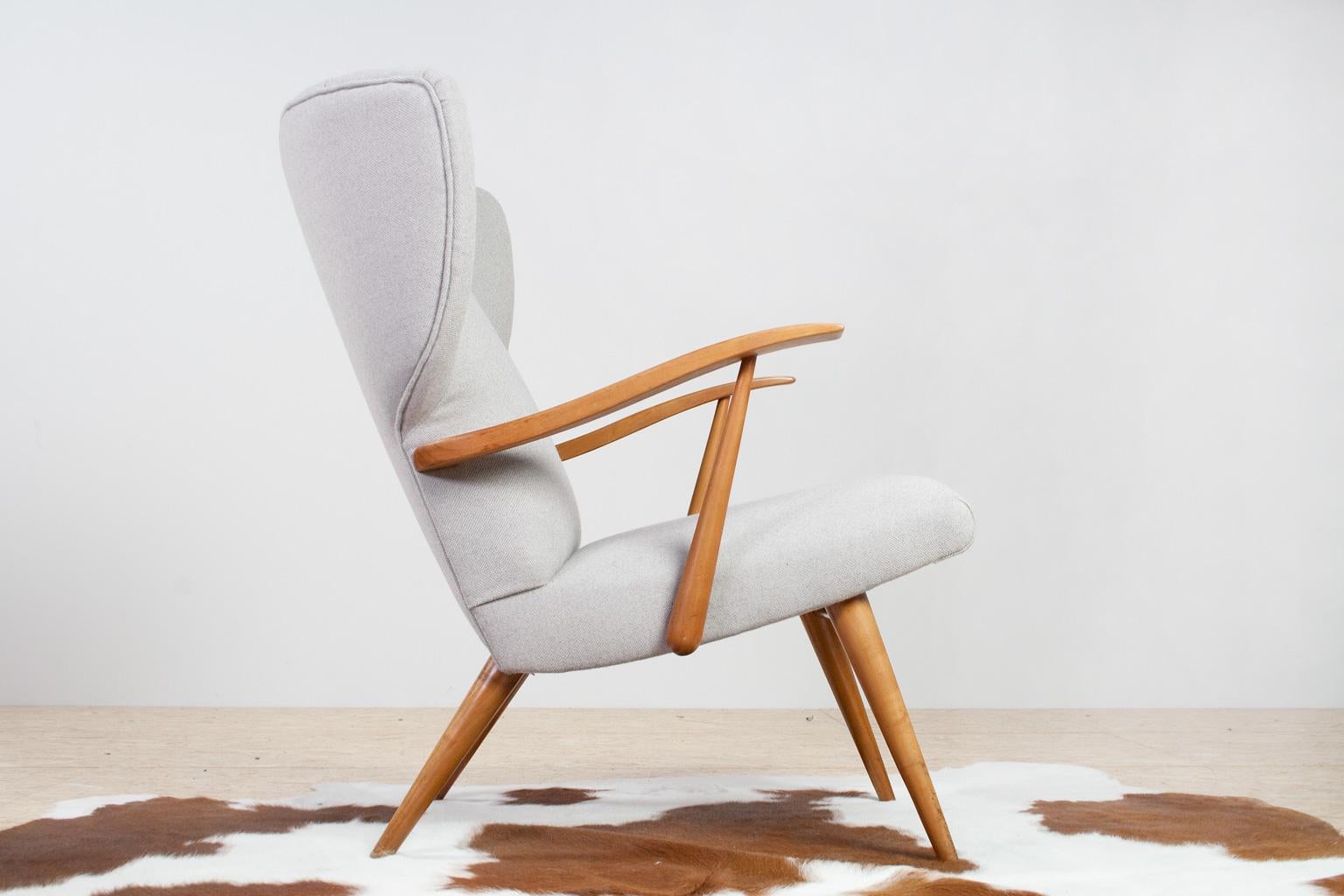 mid century modern wingback chair