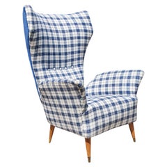 Mid Century Modern Wingback Chair attr. to Paolo Buffa, Italy 1960s