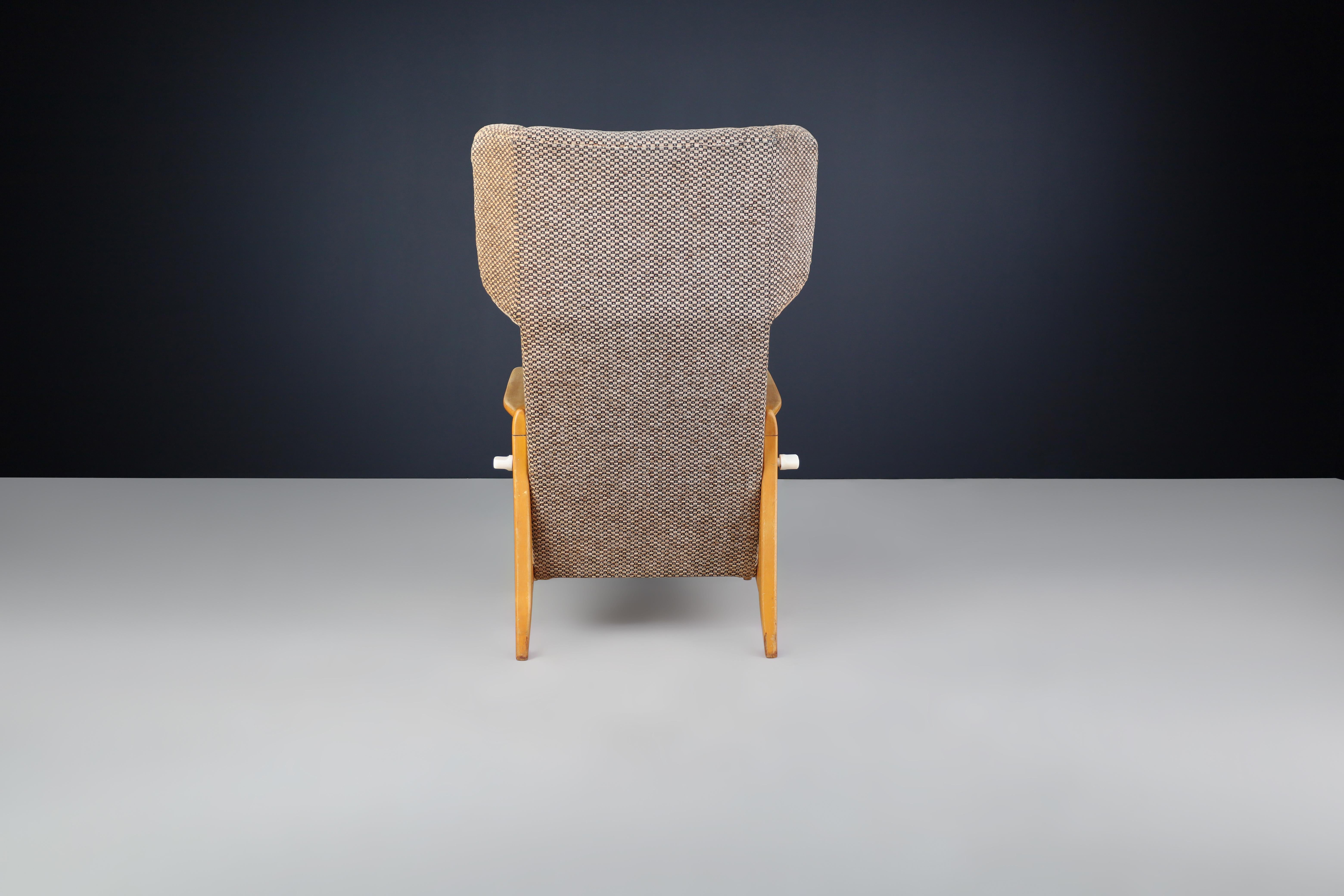 Mid-Century Modern Wingback Lounge Chair by Krásná Jizba, Praha, 1960s mediados del siglo XX en venta