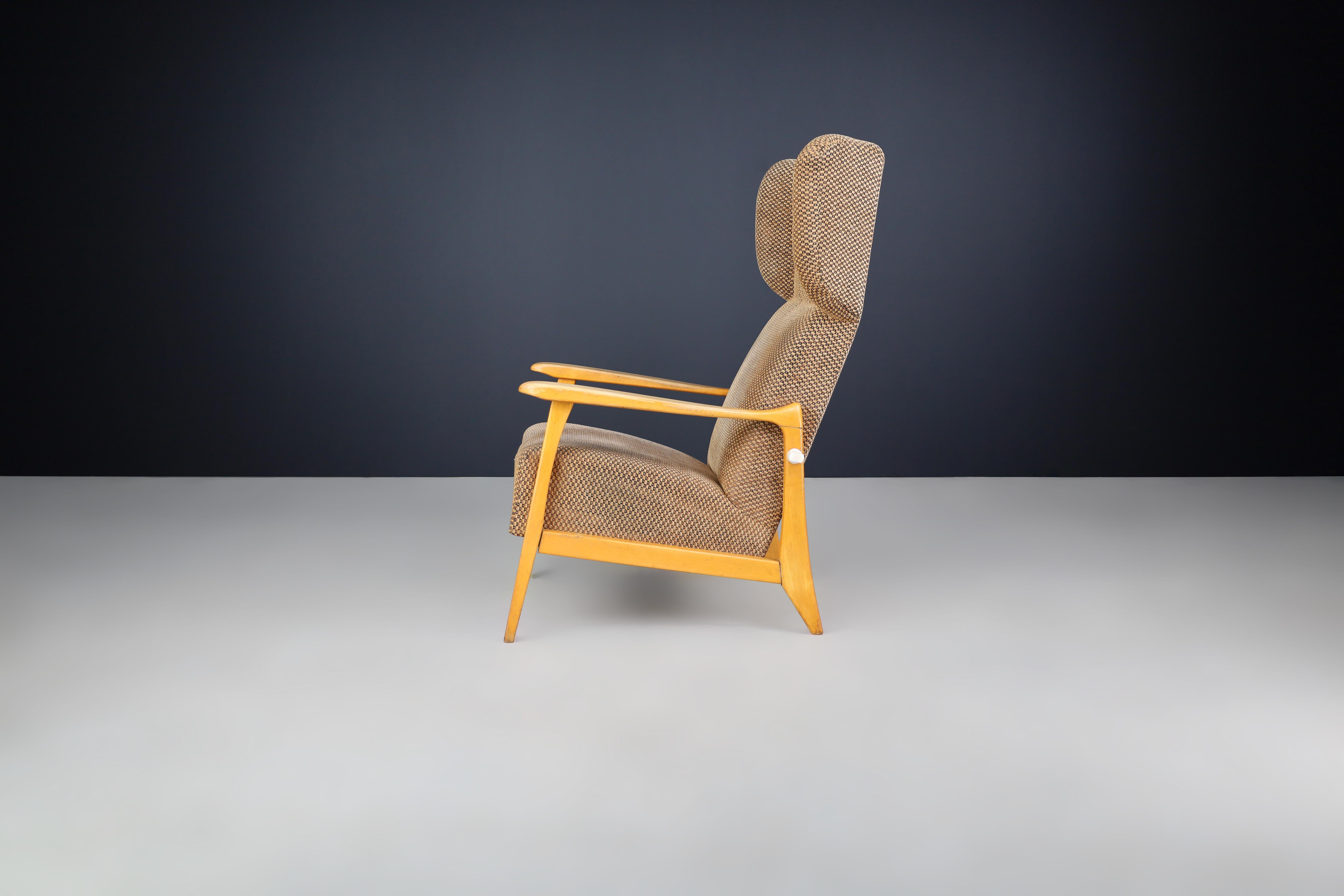 Mid-Century Modern Wingback Lounge Chair by Krásná Jizba, Praha, 1960s en venta 1