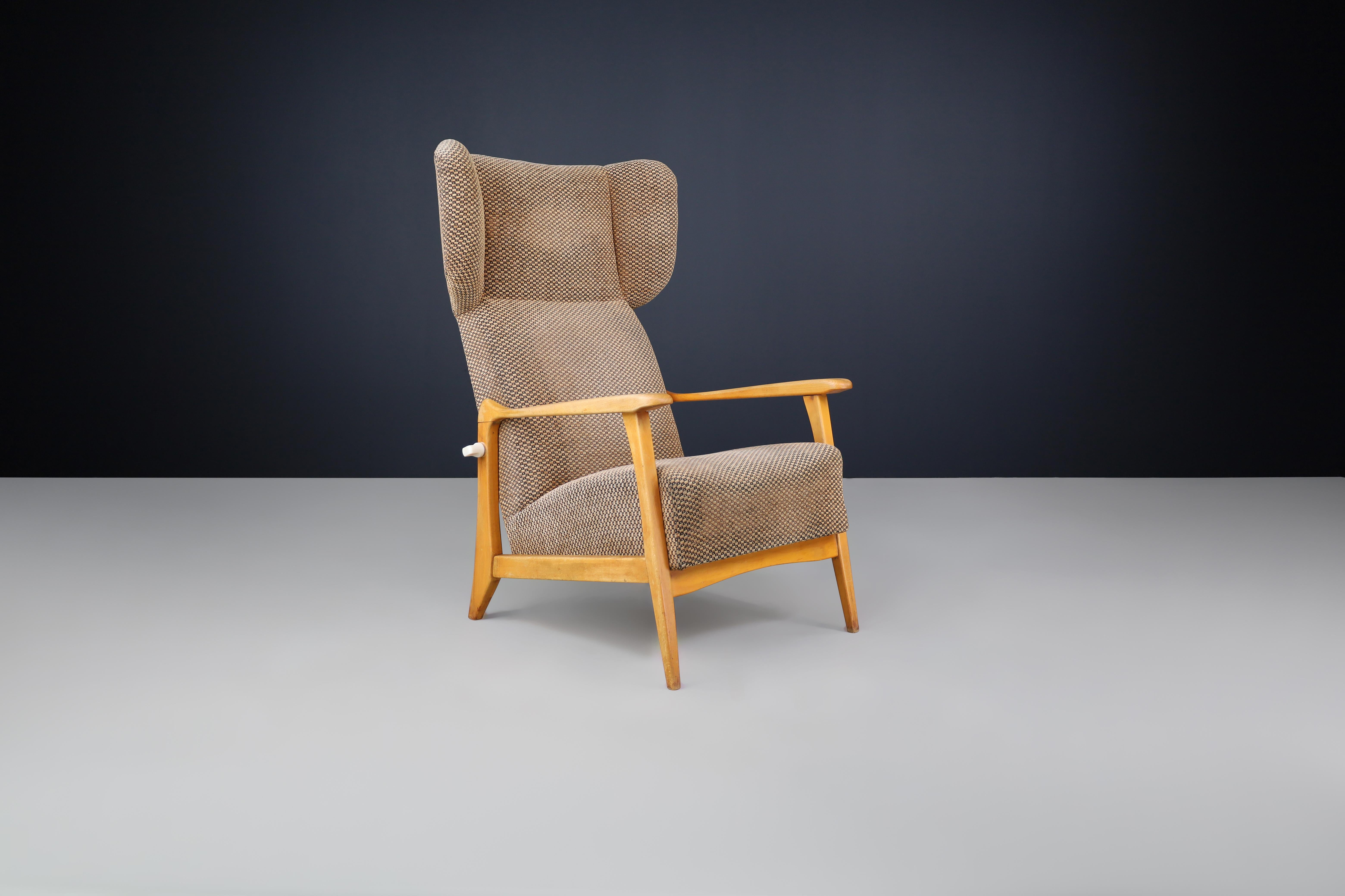 Mid-Century Modern Wingback Lounge Chair by Krásná Jizba, Praha, 1960s en venta 2