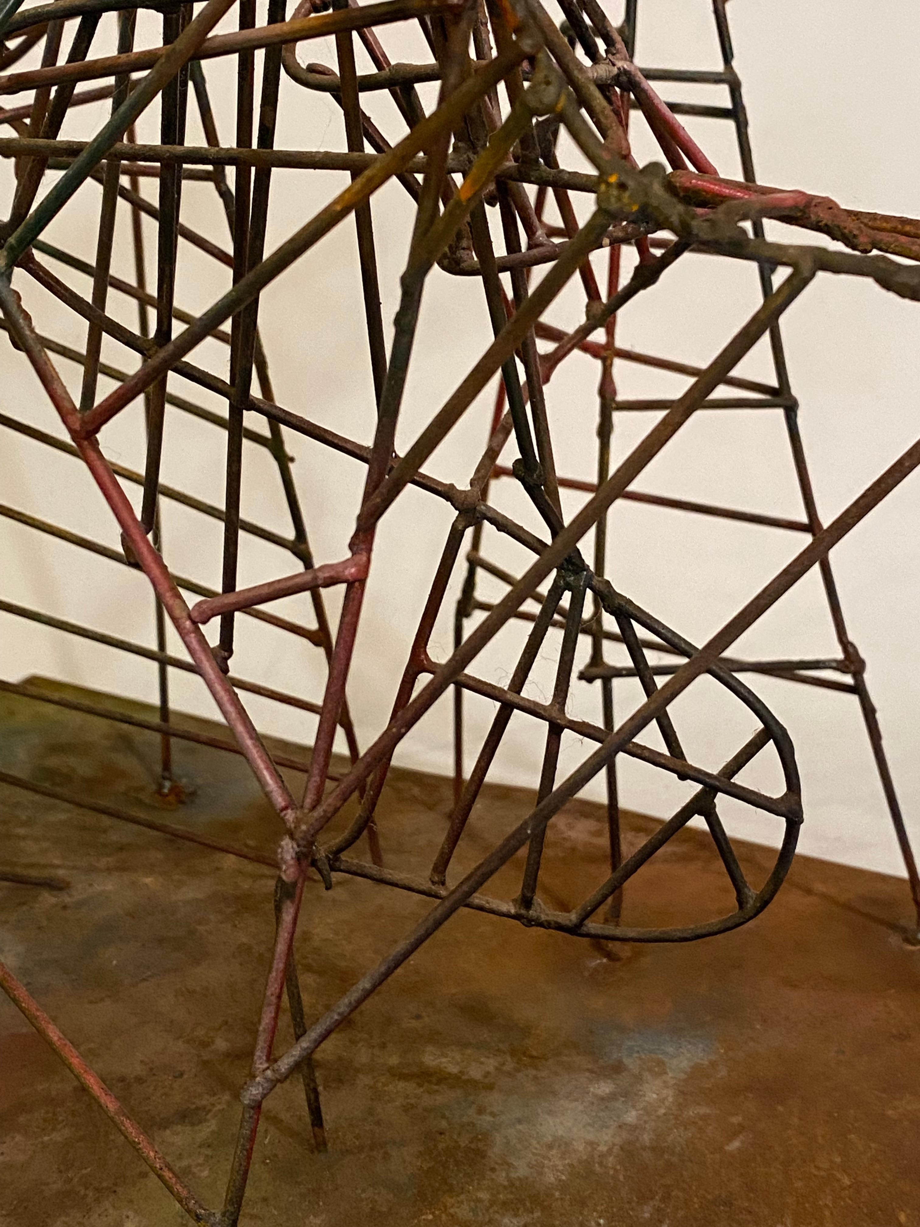 Mid-Century Modern Skeletal Wire Rod Abstract Sculpture For Sale 3