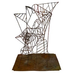 Mid-Century Modern Skeletal Wire Rod Abstract Sculpture