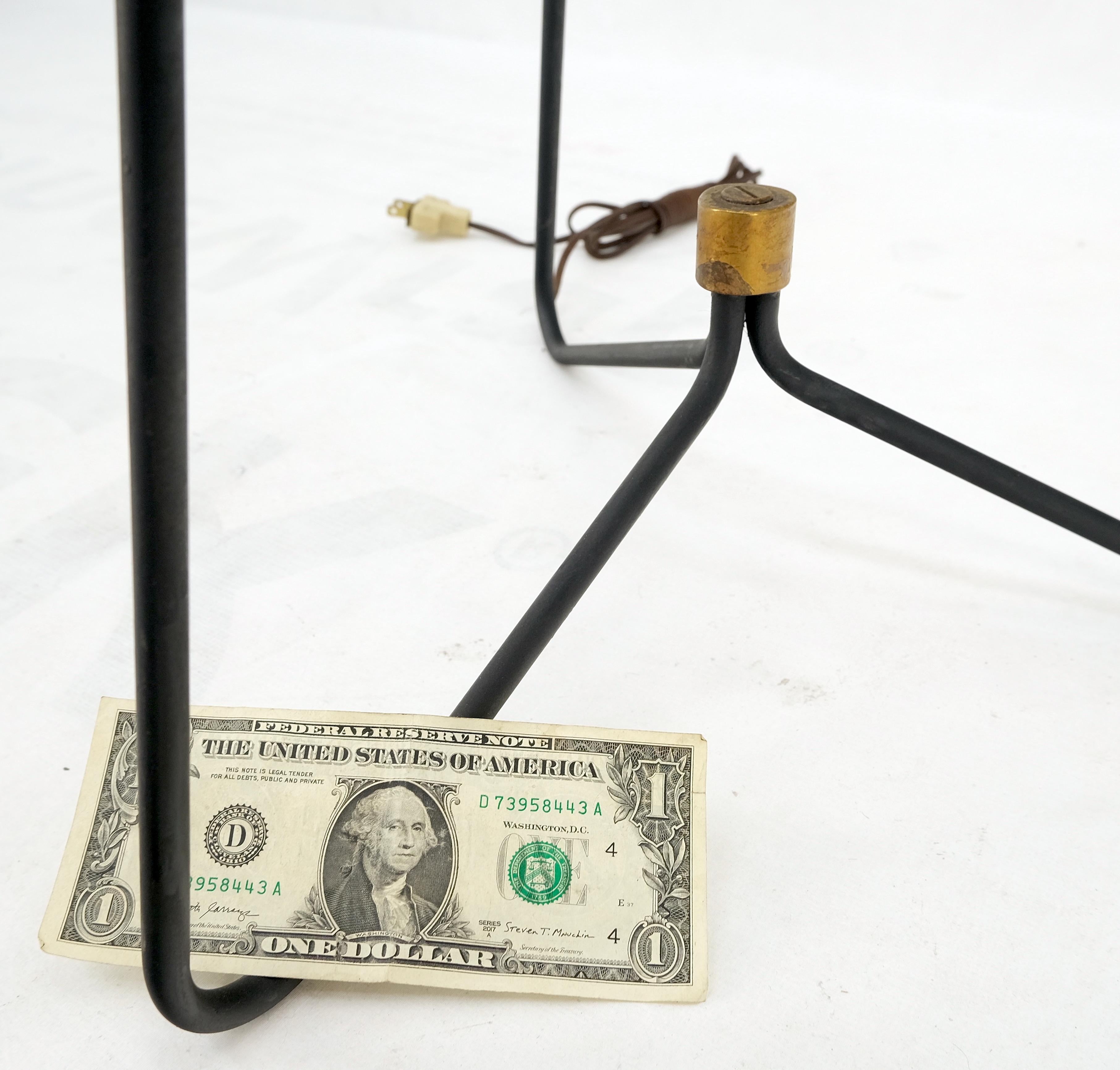American Mid-Century Modern Wire Tripod Base Brass Finial Floor Lamp For Sale