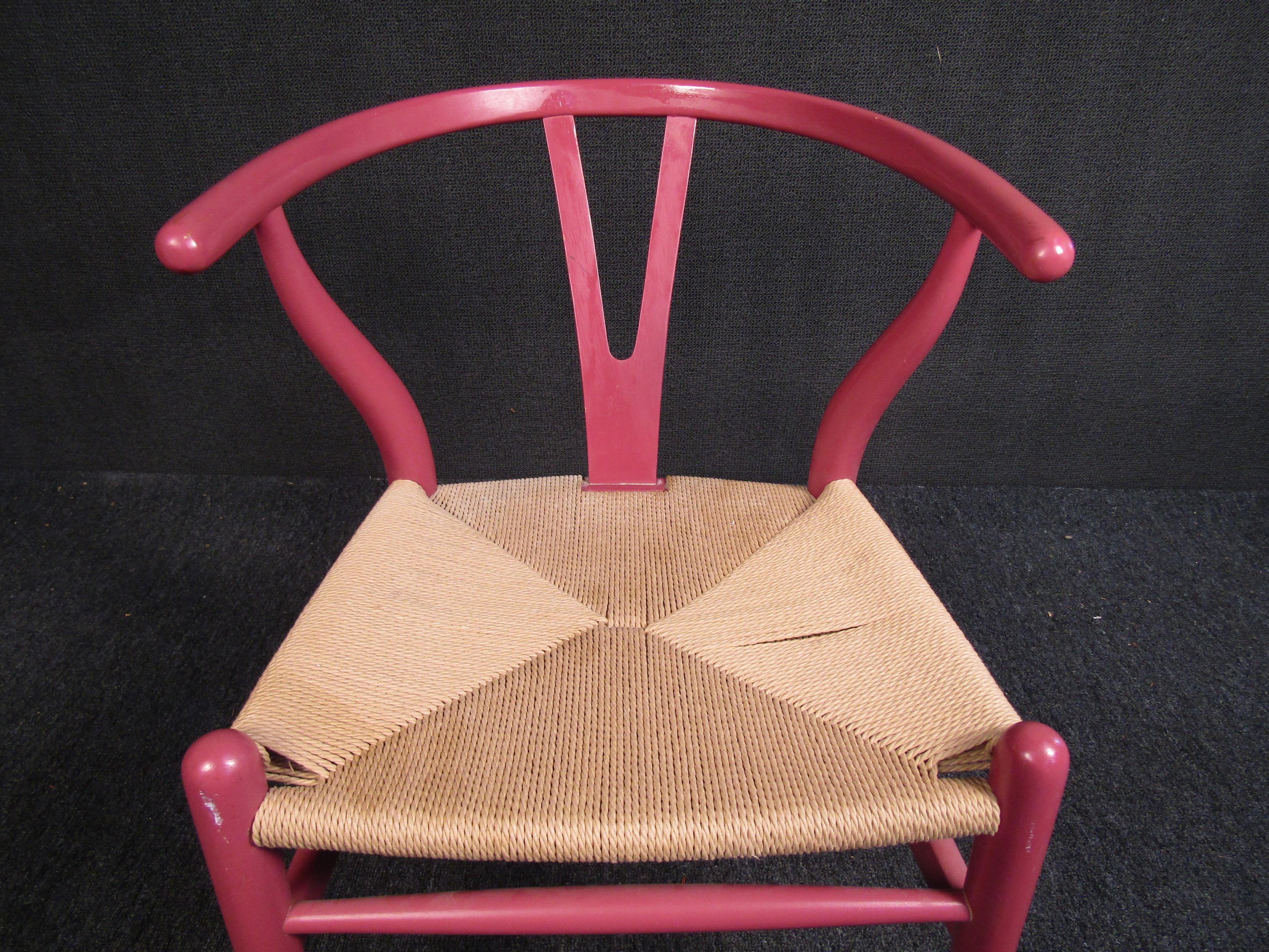 red wishbone chair