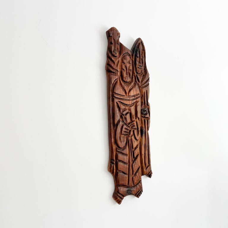 Mid Century Modern Witco Wise Men Sculpted Wood Art For Sale at 1stDibs