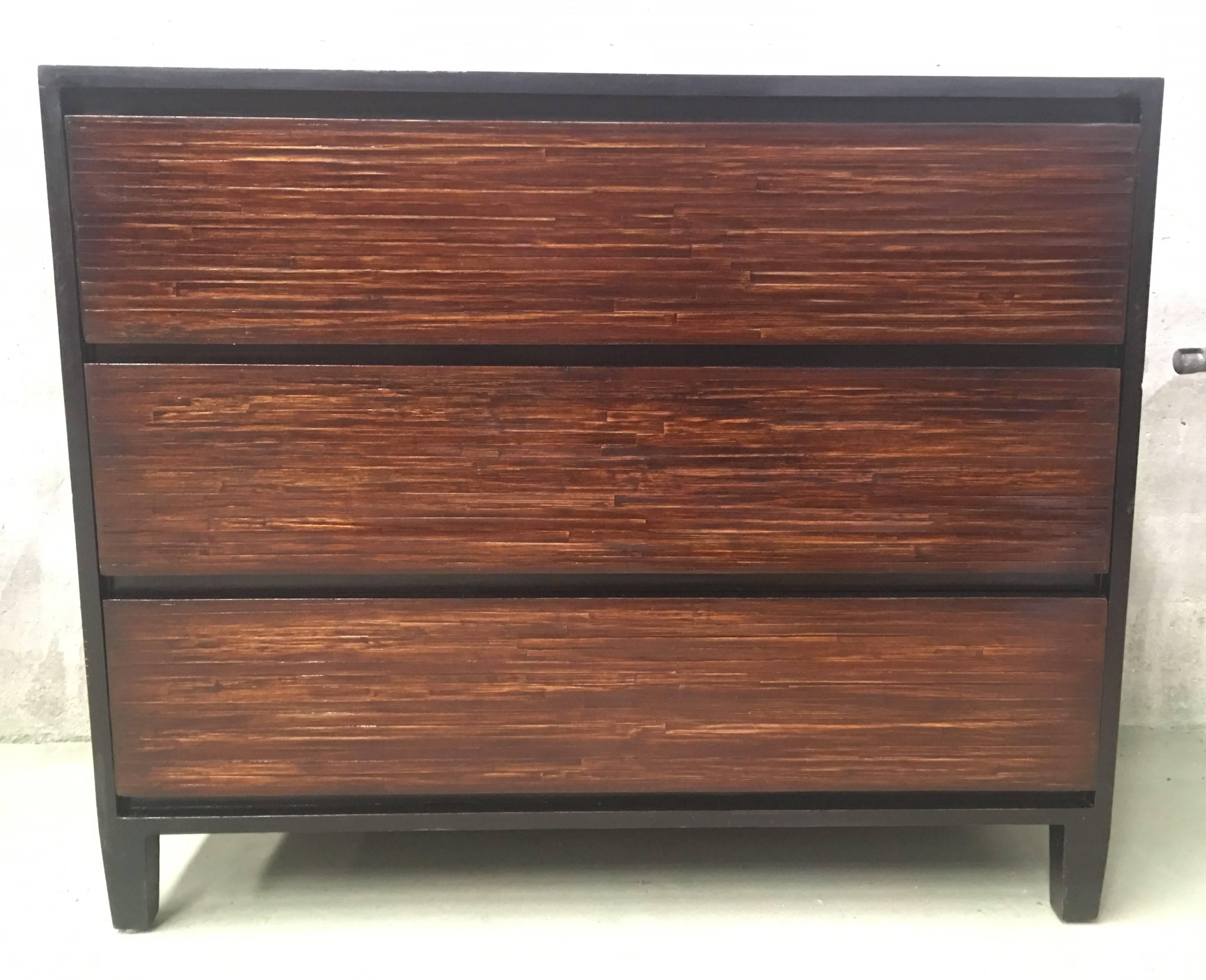Art Deco Mid-Century Modern Wood and Black Lacquer Chest, Commode For Sale