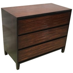 Vintage Mid-Century Modern Wood and Black Lacquer Chest, Commode