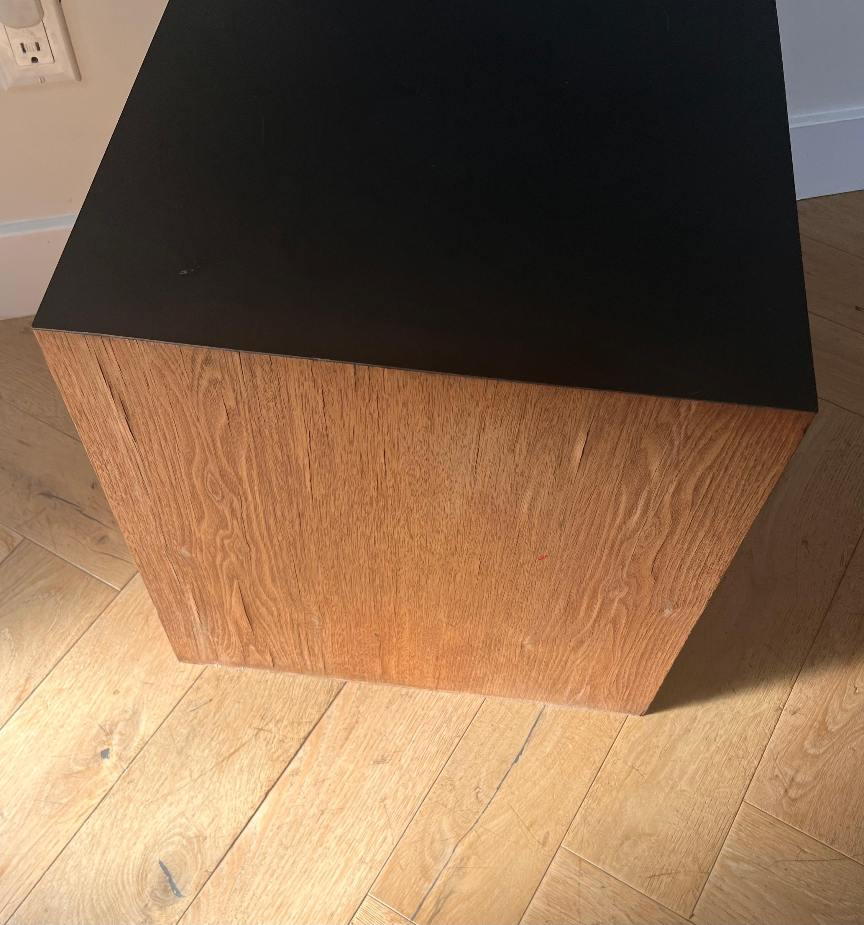 Mid century modern wood and laminate cube or end table, circa 1970 5