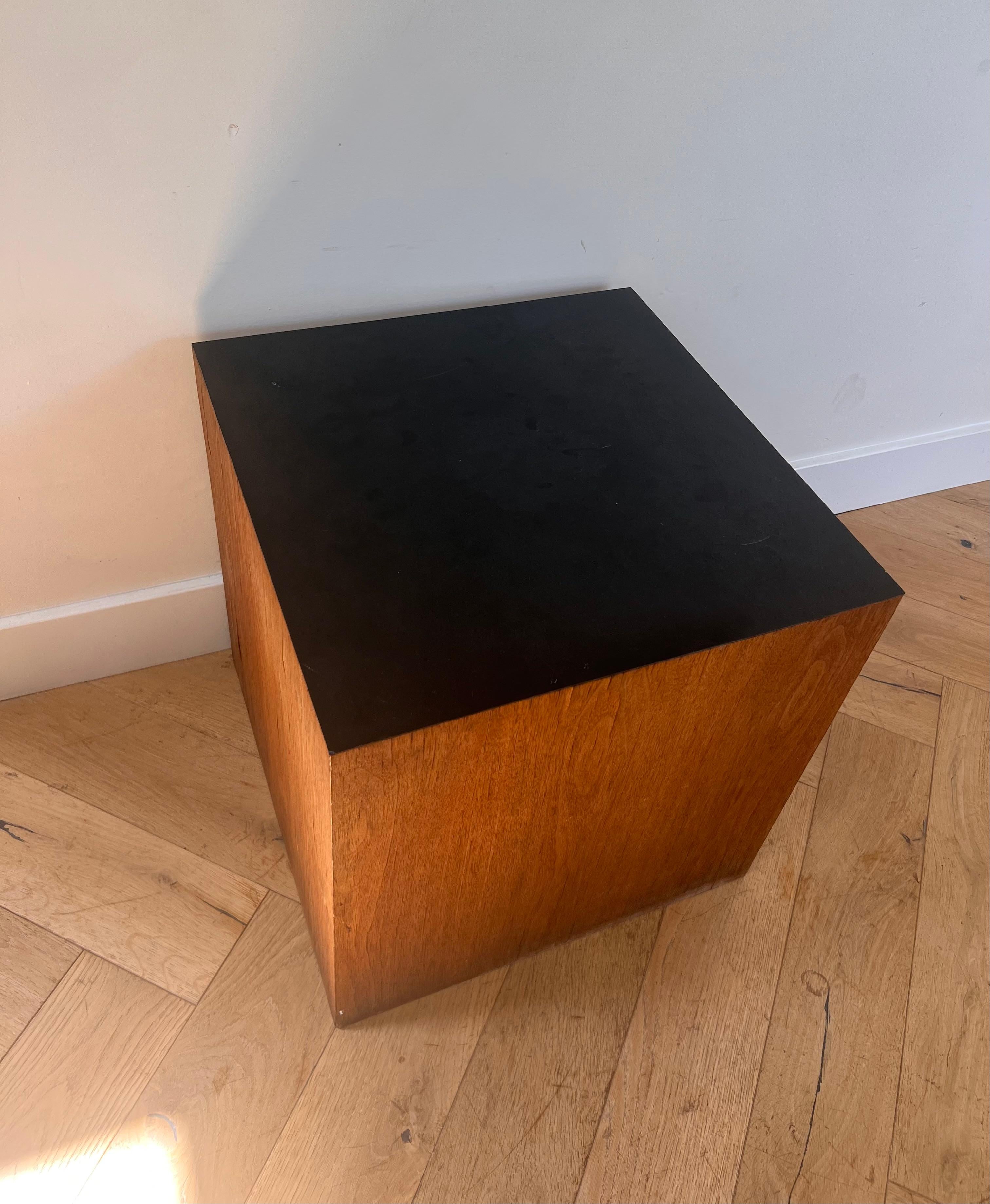 Mid-Century Modern Mid century modern wood and laminate cube or end table, circa 1970