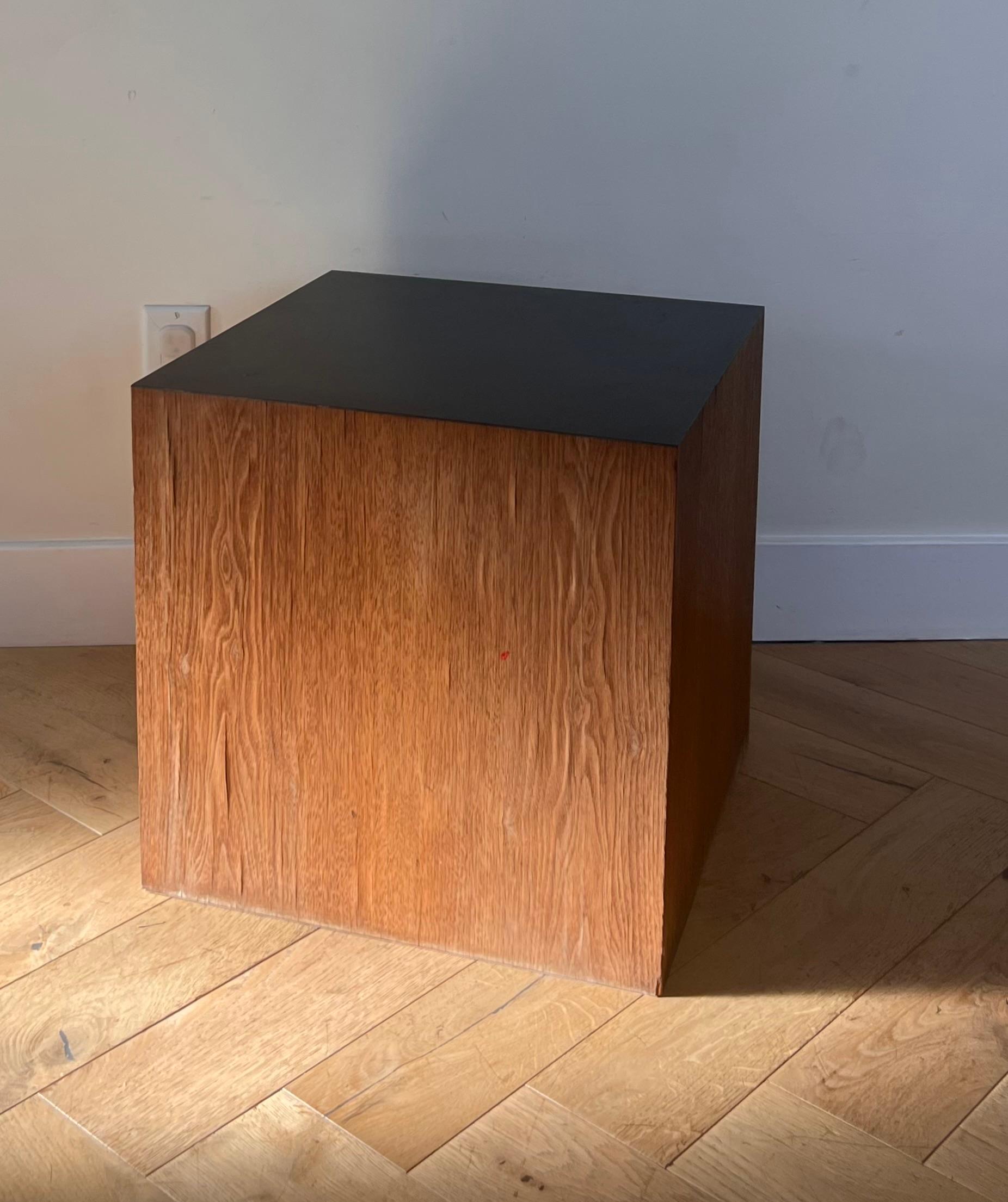 Wood Mid century modern wood and laminate cube or end table, circa 1970