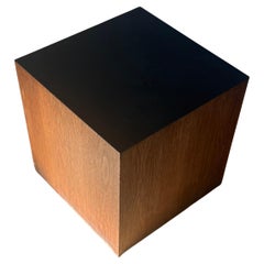 Mid century modern wood and laminate cube or end table, circa 1970