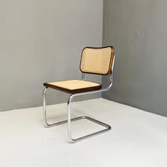 Chaise Cesca moderne en bois et chrome du milieu du siècle dernier par Marcel Breuer pour Gavina, 1970
