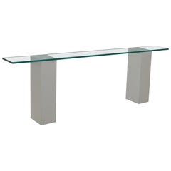Mid-Century Modern Wood and Glass Console by Jean Poubel for Maison Jansen 