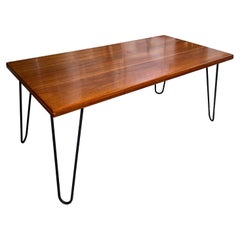 Mid-Century Modern Wood and Iron Dining Table, Attributed to Luther Conover