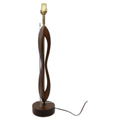 MId Century Modern Wood and Lucite Table Lamp, American Mid 20th C.