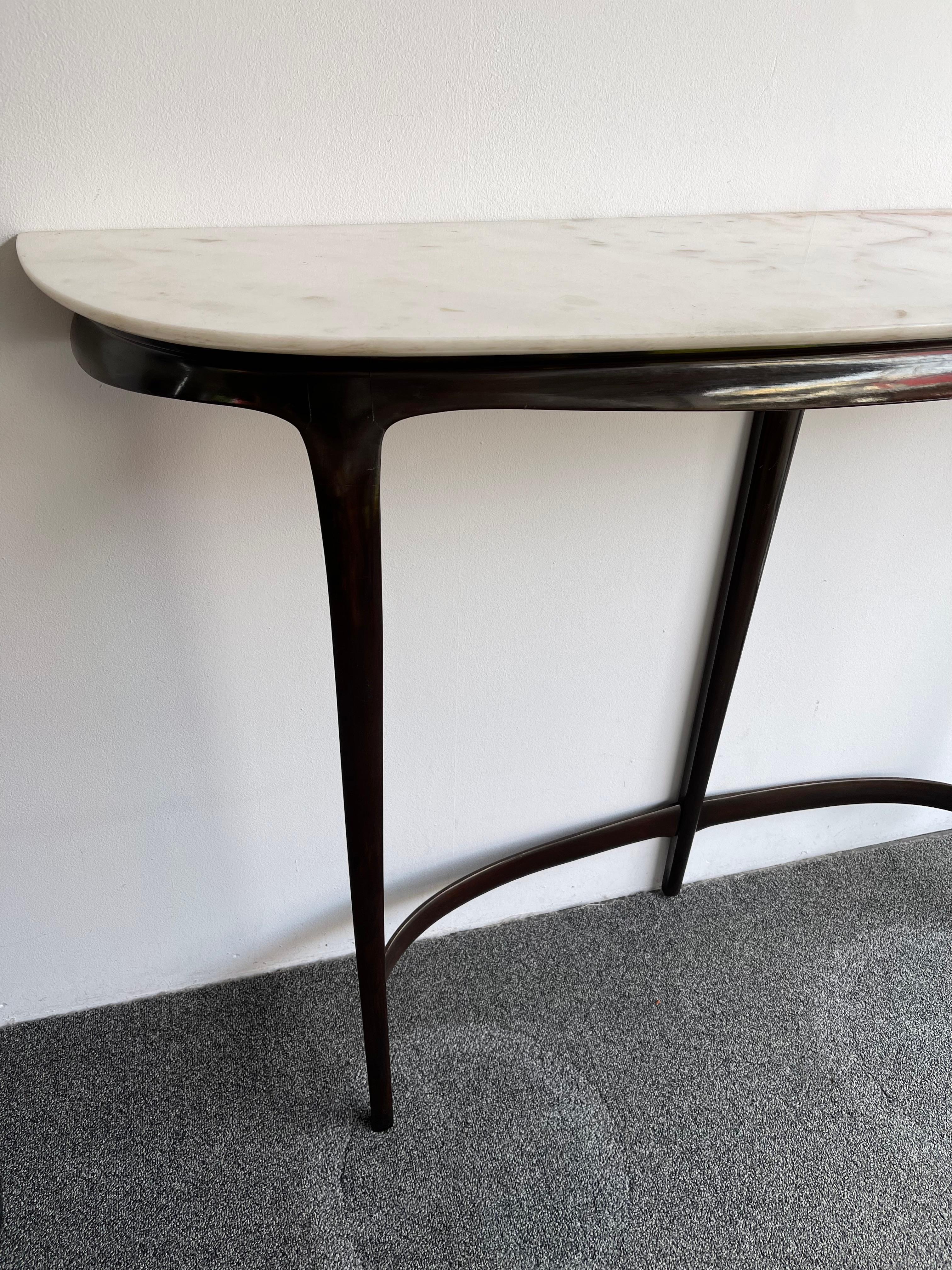 Mid-Century Modern Wood and Marble Console Table by Mobili Cantu, Italy, 1950s 7